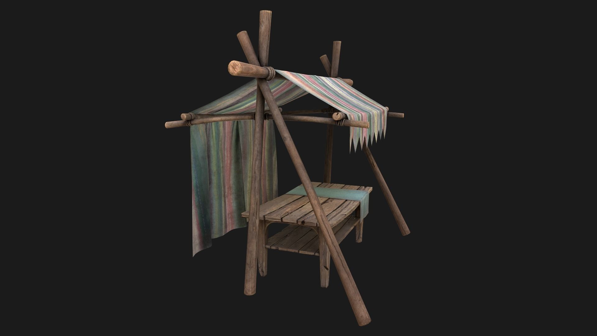 Fair Trade Stall Low-poly 3D model_18