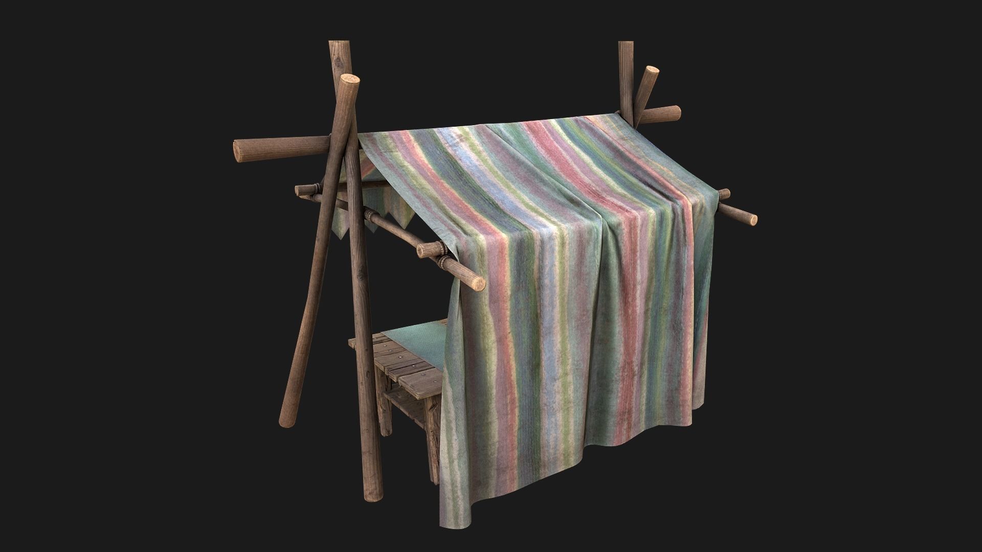 Fair Trade Stall Low-poly 3D model_14