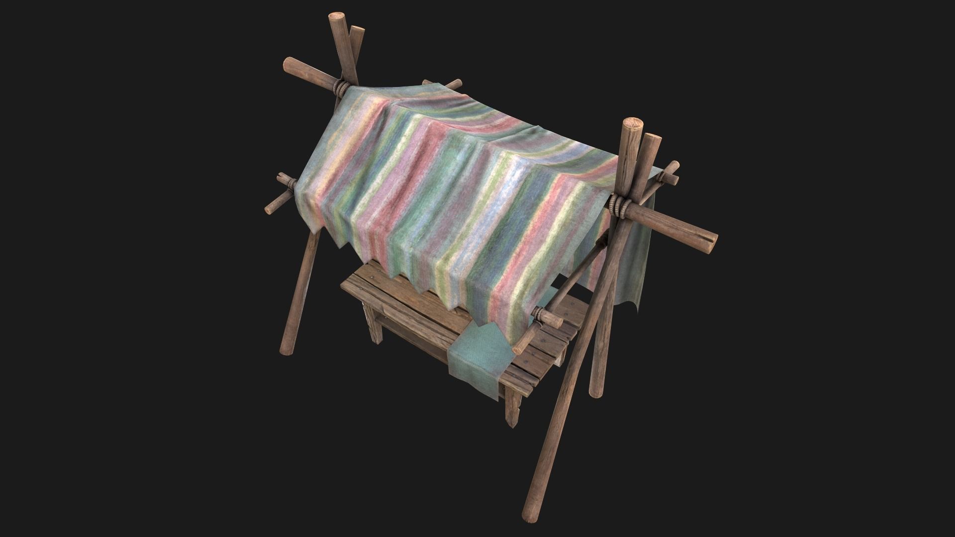 Fair Trade Stall Low-poly 3D model_4