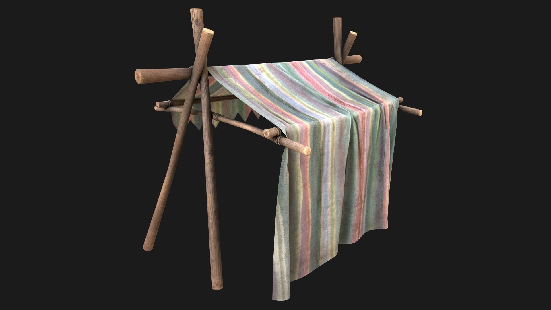 Fair Trade Stall Low-poly 3D model_8
