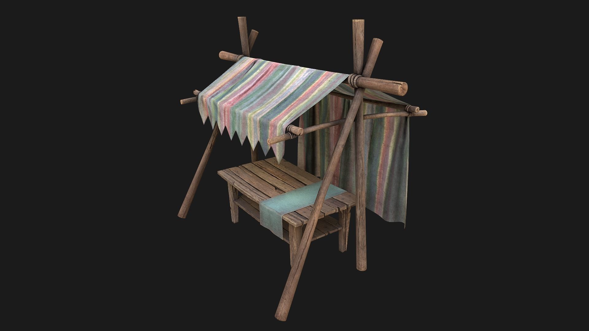 Fair Trade Stall Low-poly 3D model_12