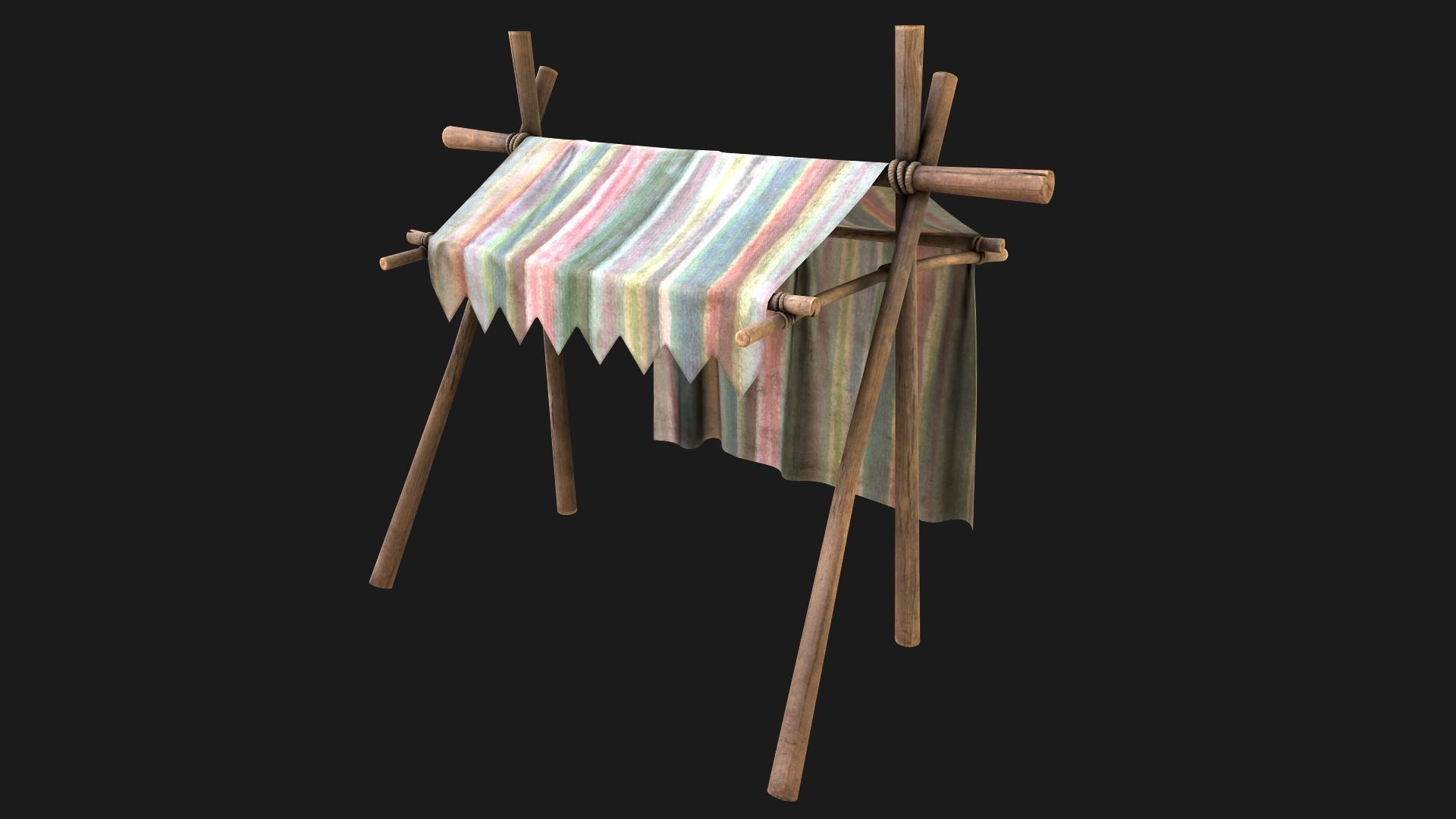 Fair Trade Stall Low-poly 3D model_7