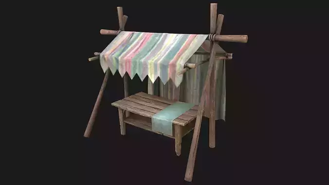Fair Trade Stall Low-poly 3D model