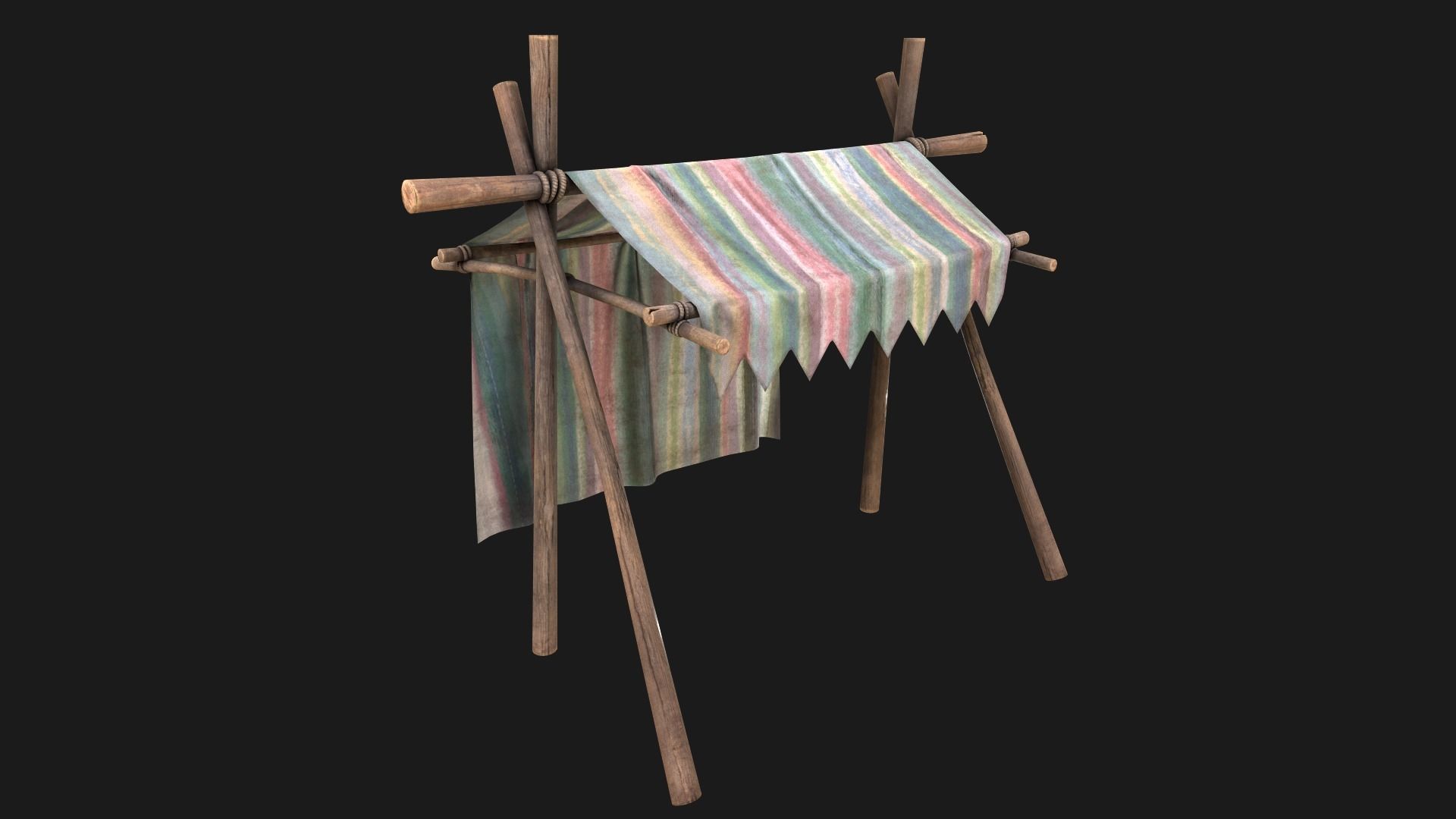 Fair Trade Stall Low-poly 3D model_9