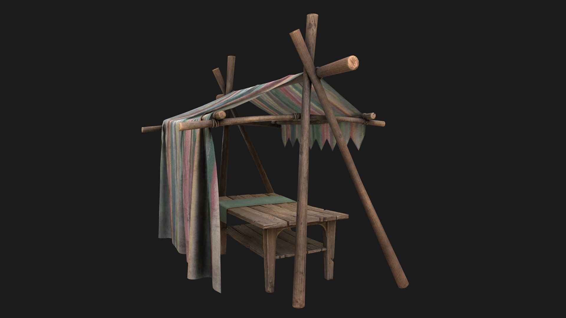 Fair Trade Stall Low-poly 3D model_17