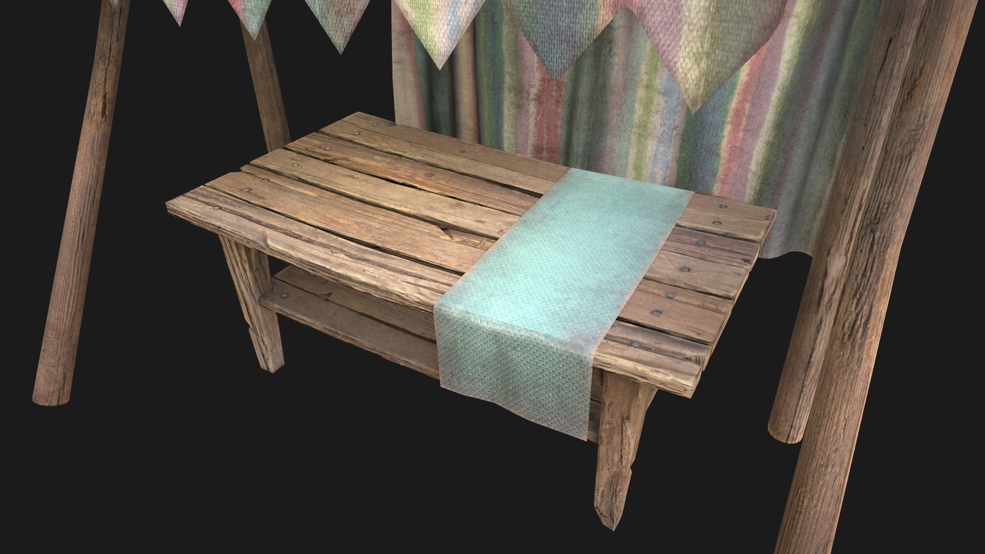 Fair Trade Stall Low-poly 3D model_5