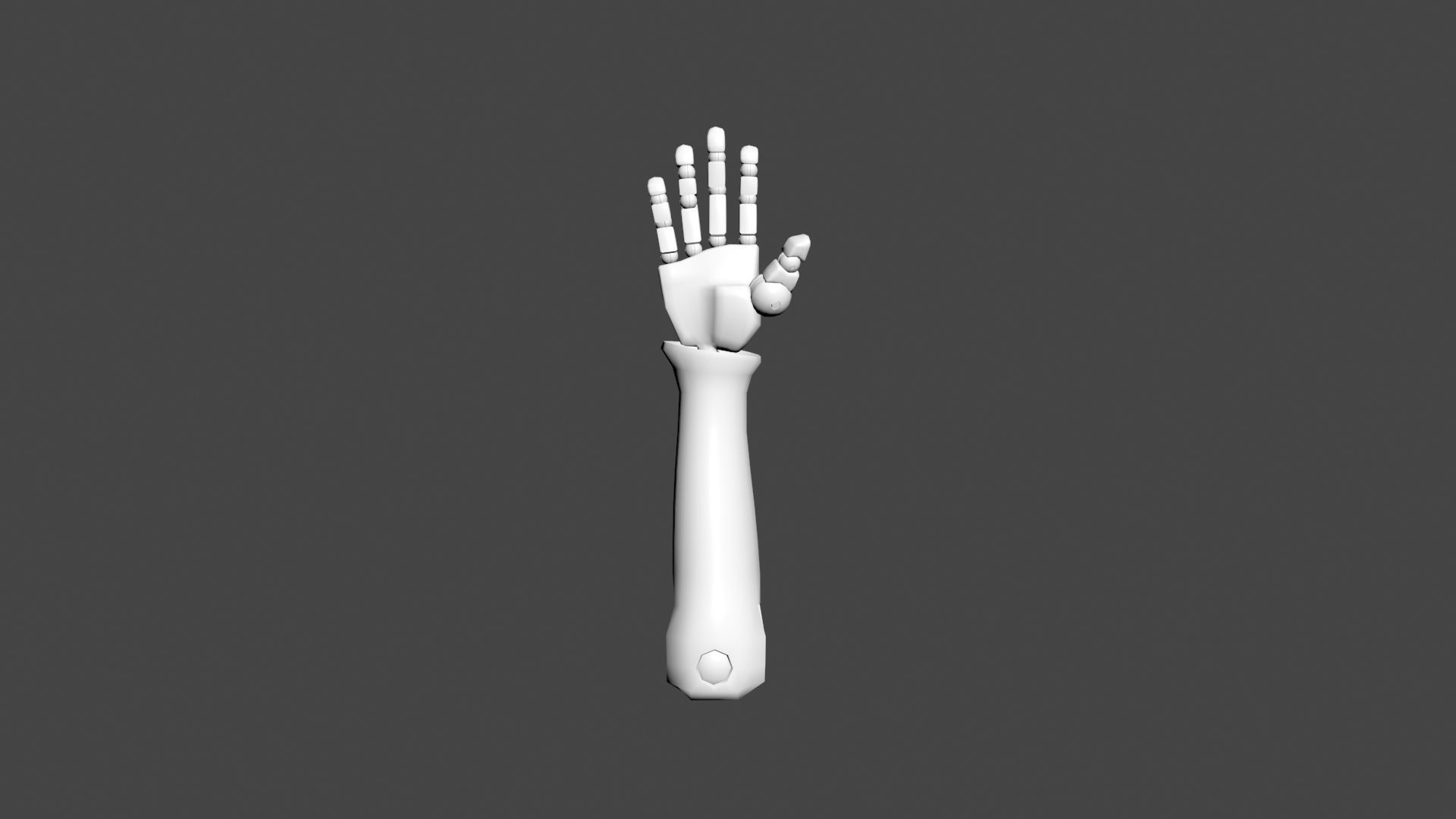 HAND-032 Wooden hand Low-poly 3D model_4