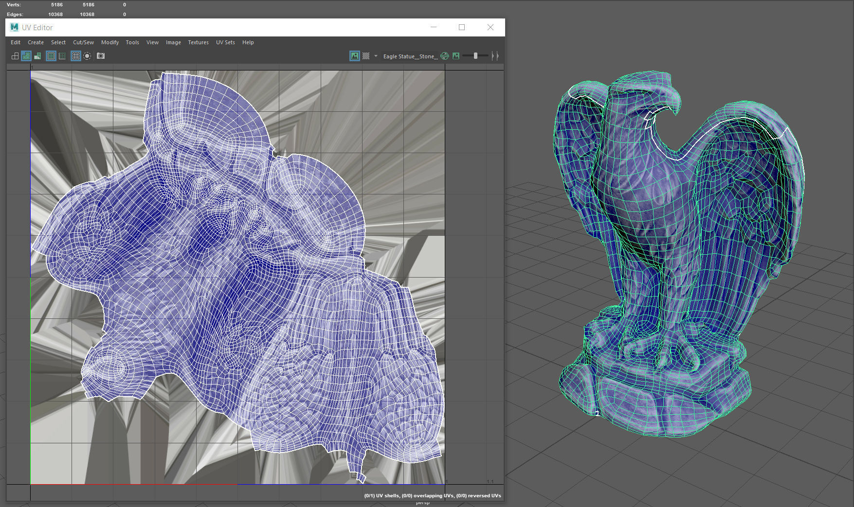 Eagle Statue Low-poly 3D model_9