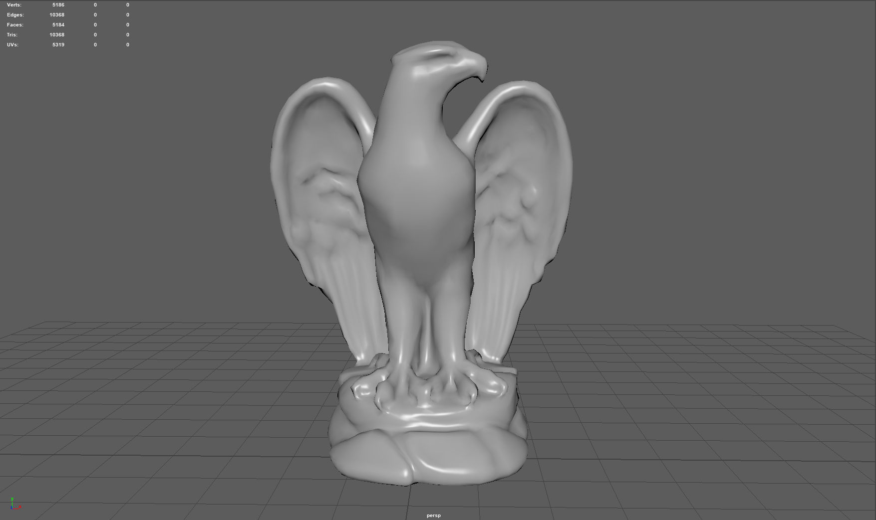 Eagle Statue Low-poly 3D model_4