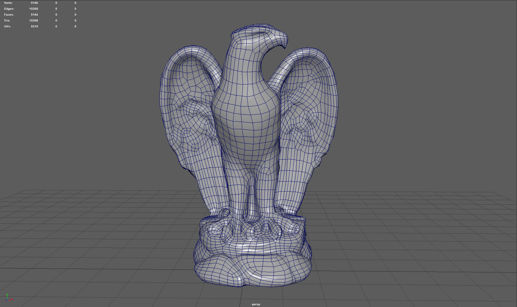 Eagle Statue Low-poly 3D model_5