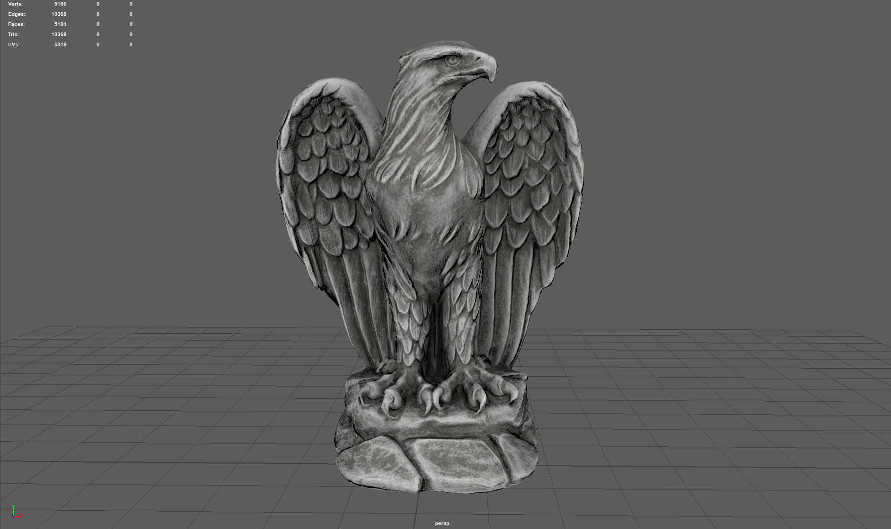 Eagle Statue Low-poly 3D model_3