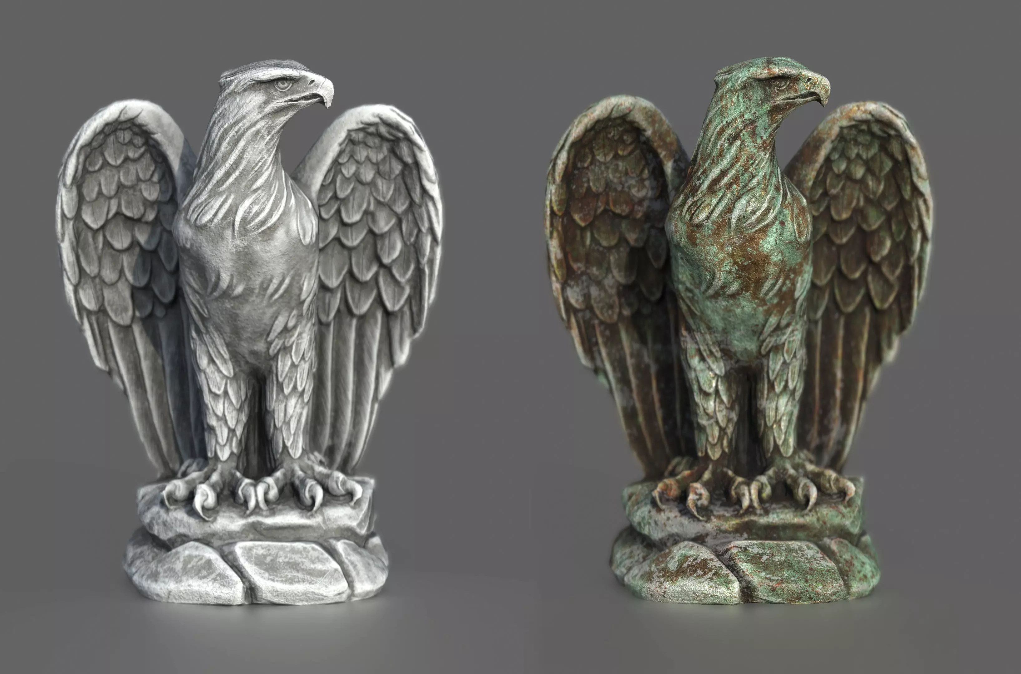 Eagle Statue Low-poly 3D model_0