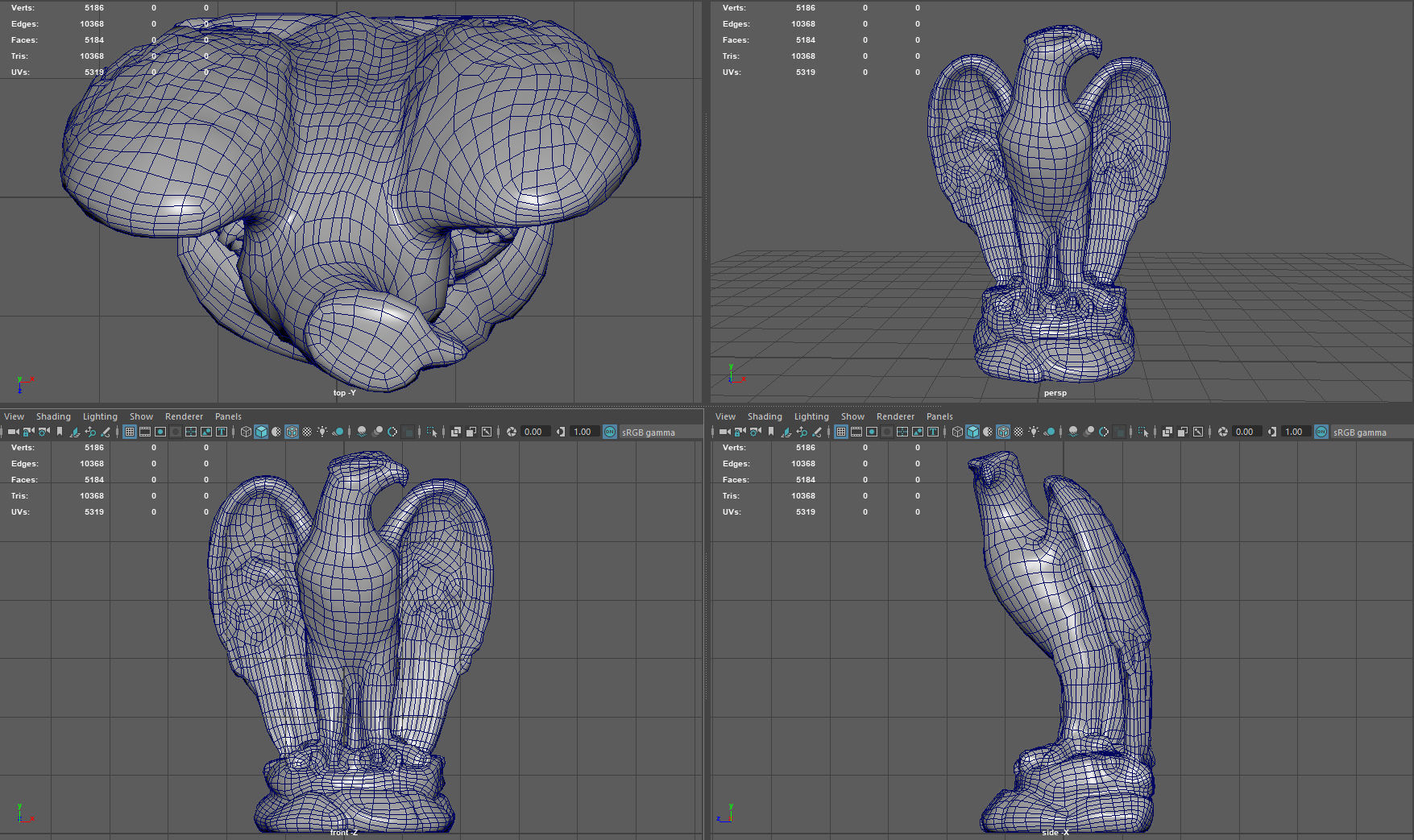 Eagle Statue Low-poly 3D model_8