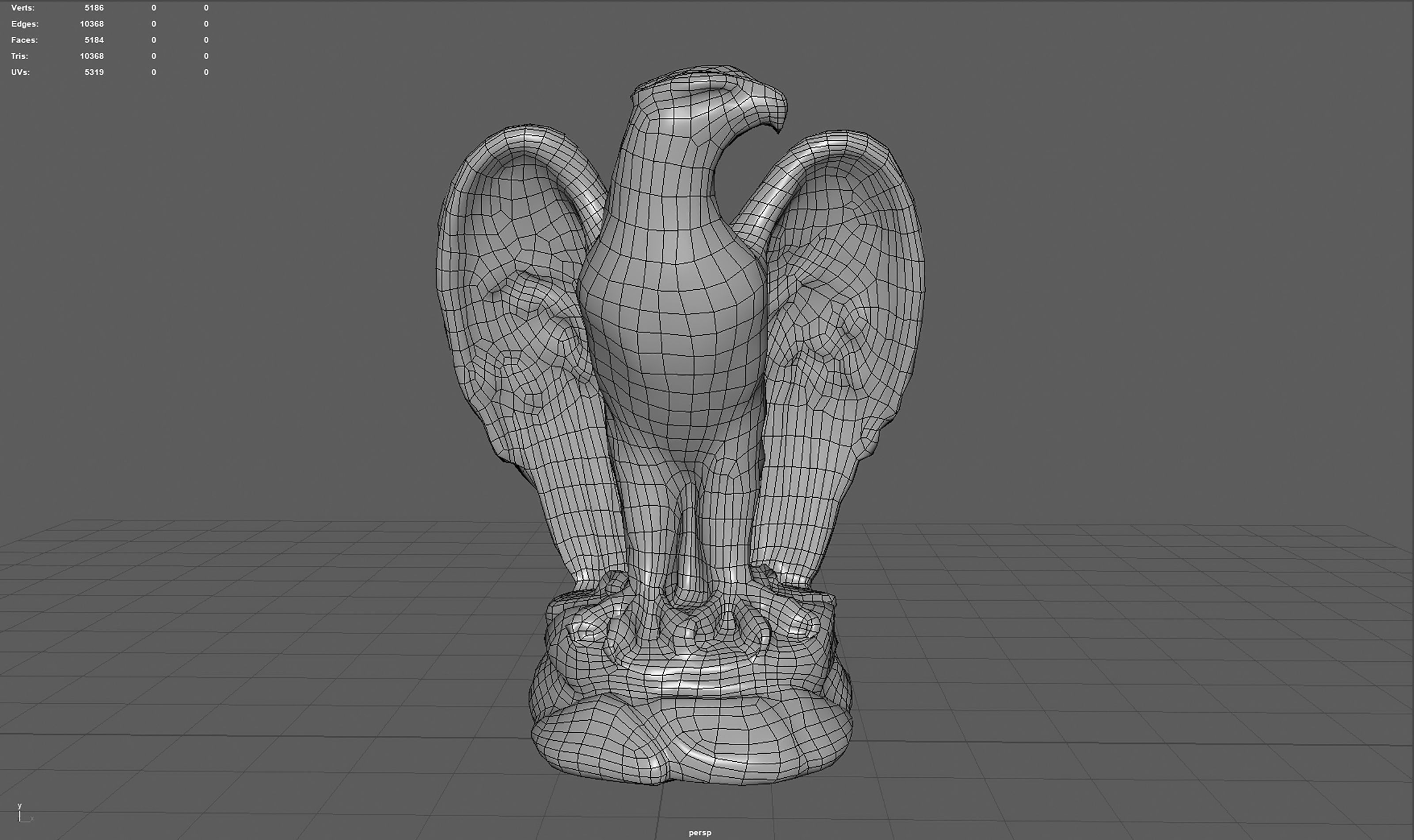 Eagle Statue Low-poly 3D model_10