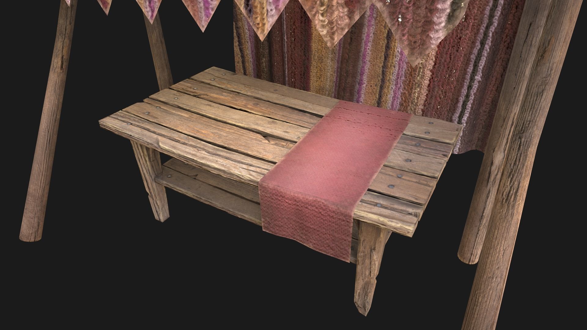 Market Tent Low-poly 3D model_8