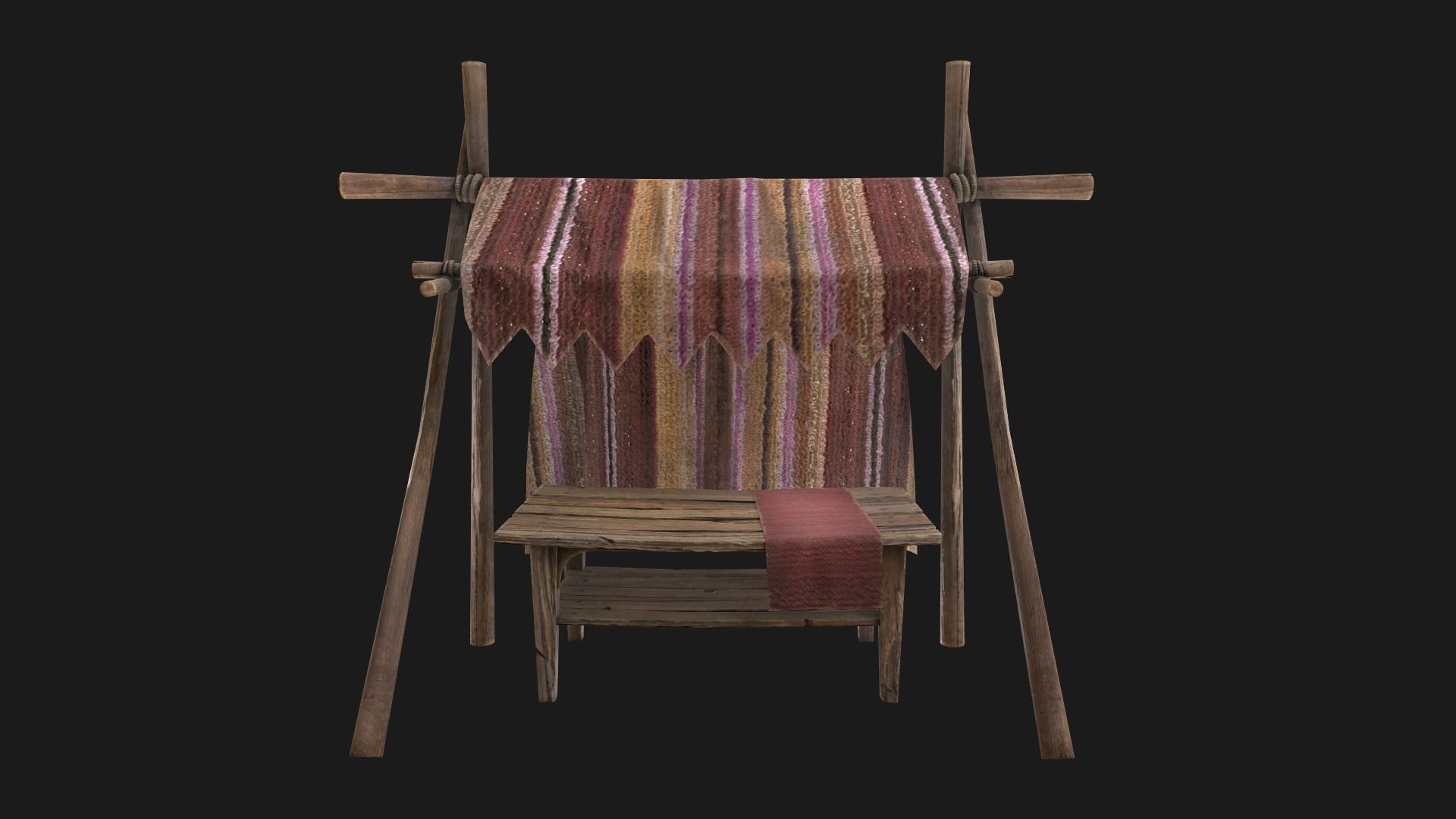 Market Tent Low-poly 3D model_6