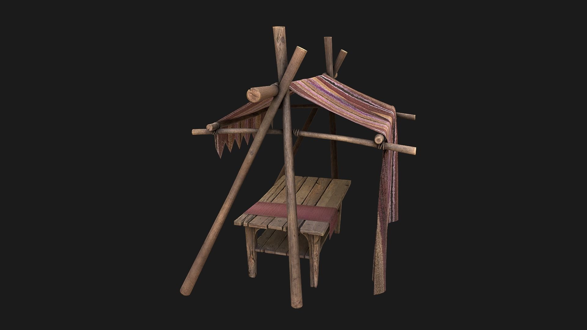 Market Tent Low-poly 3D model_14