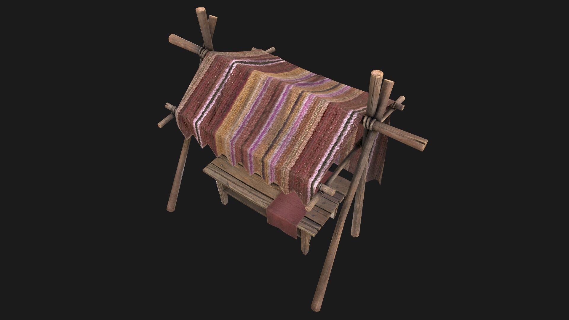 Market Tent Low-poly 3D model_7