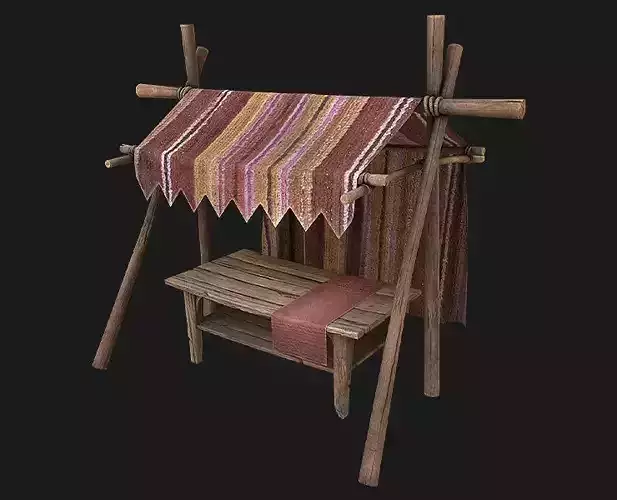 Market Tent Low-poly 3D model