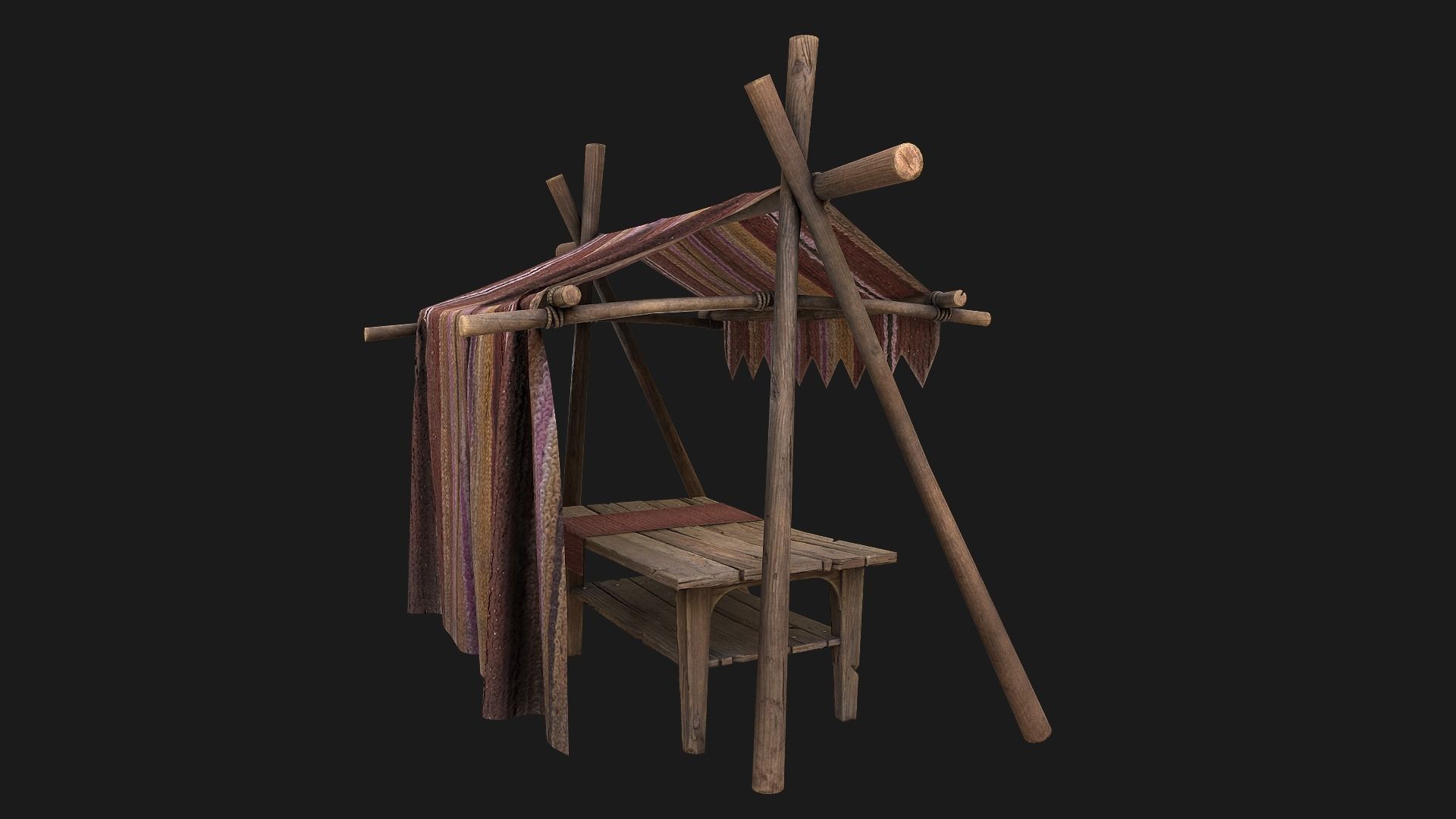 Market Tent Low-poly 3D model_18