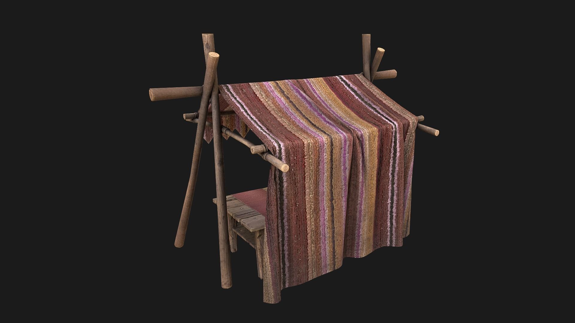 Market Tent Low-poly 3D model_15