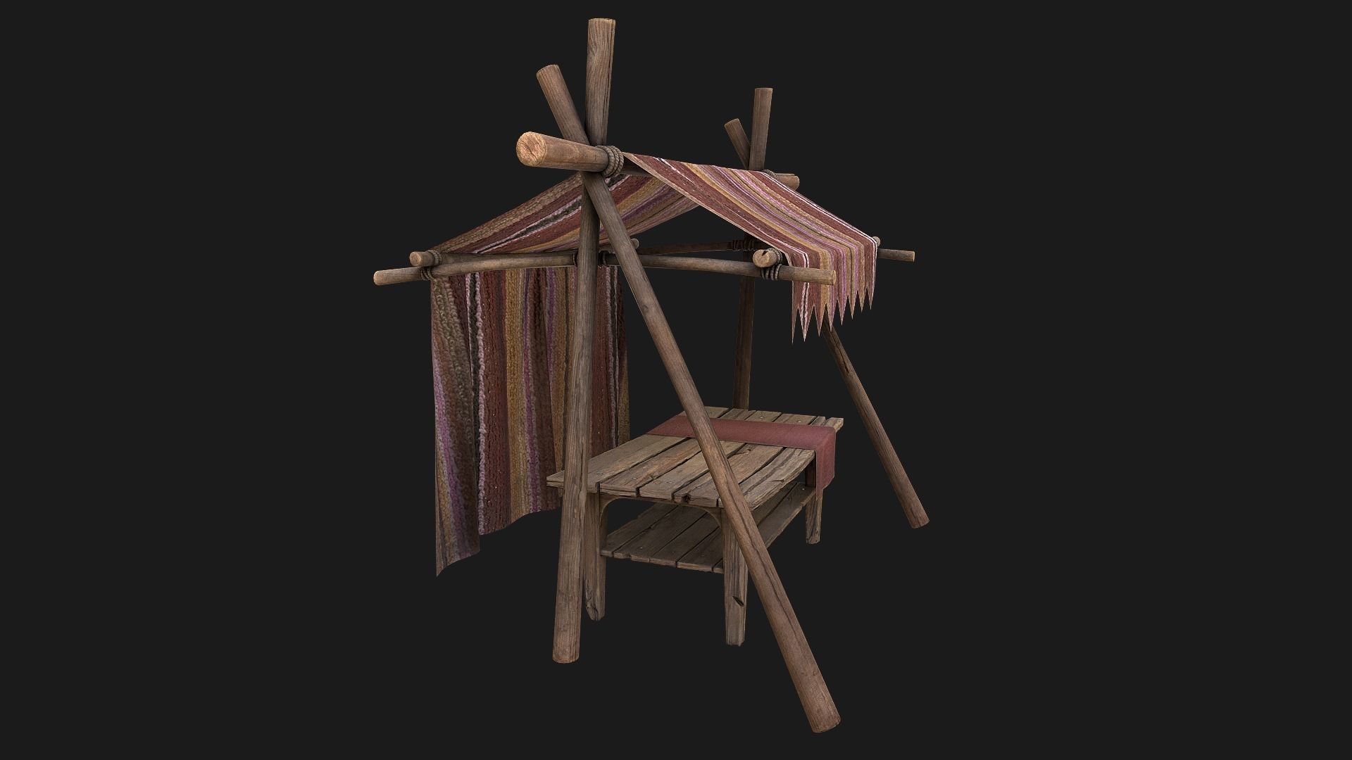 Market Tent Low-poly 3D model_19