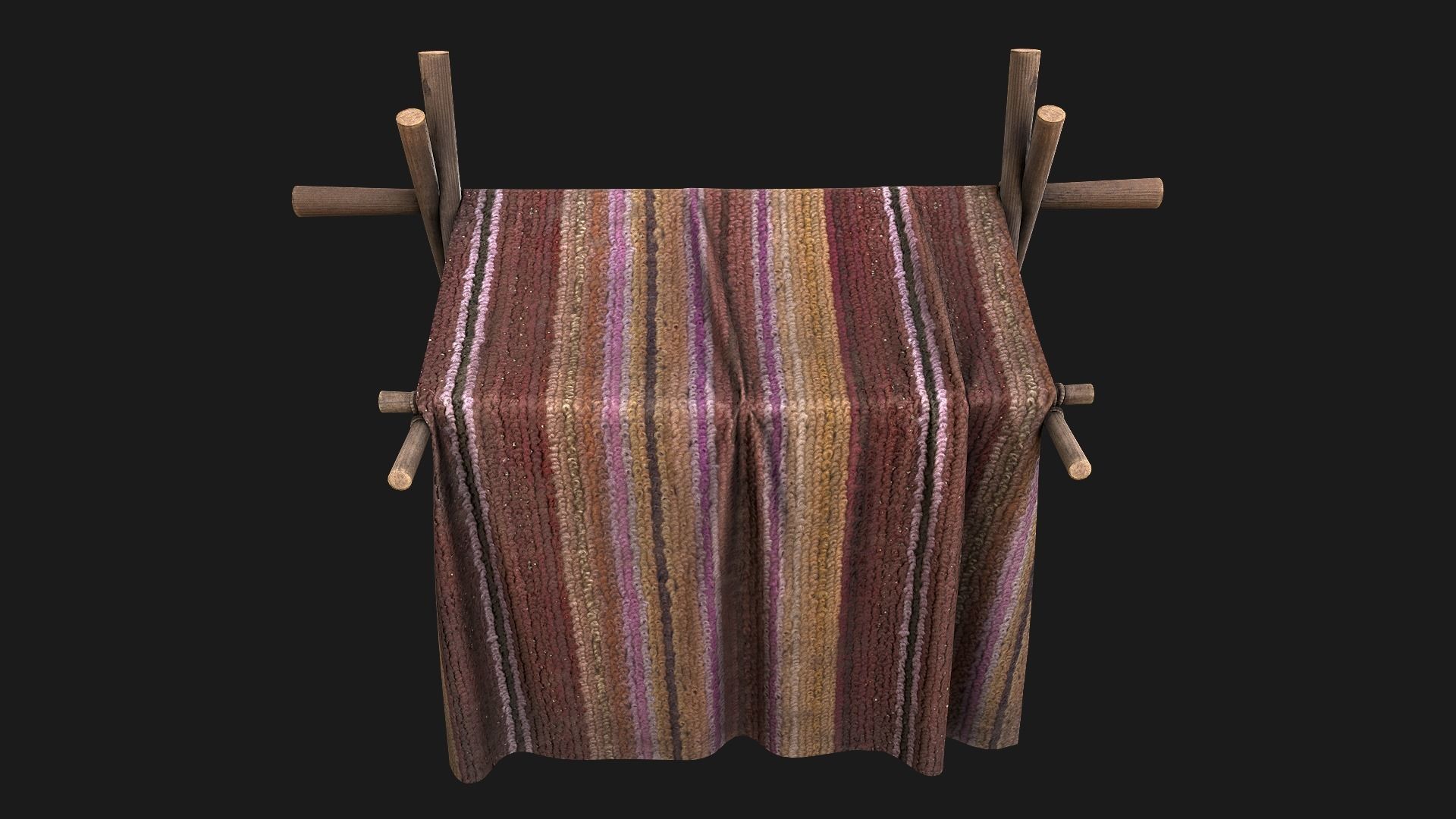 Market Tent Low-poly 3D model_16