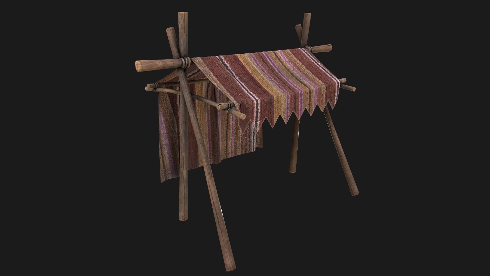 Market Tent Low-poly 3D model_10