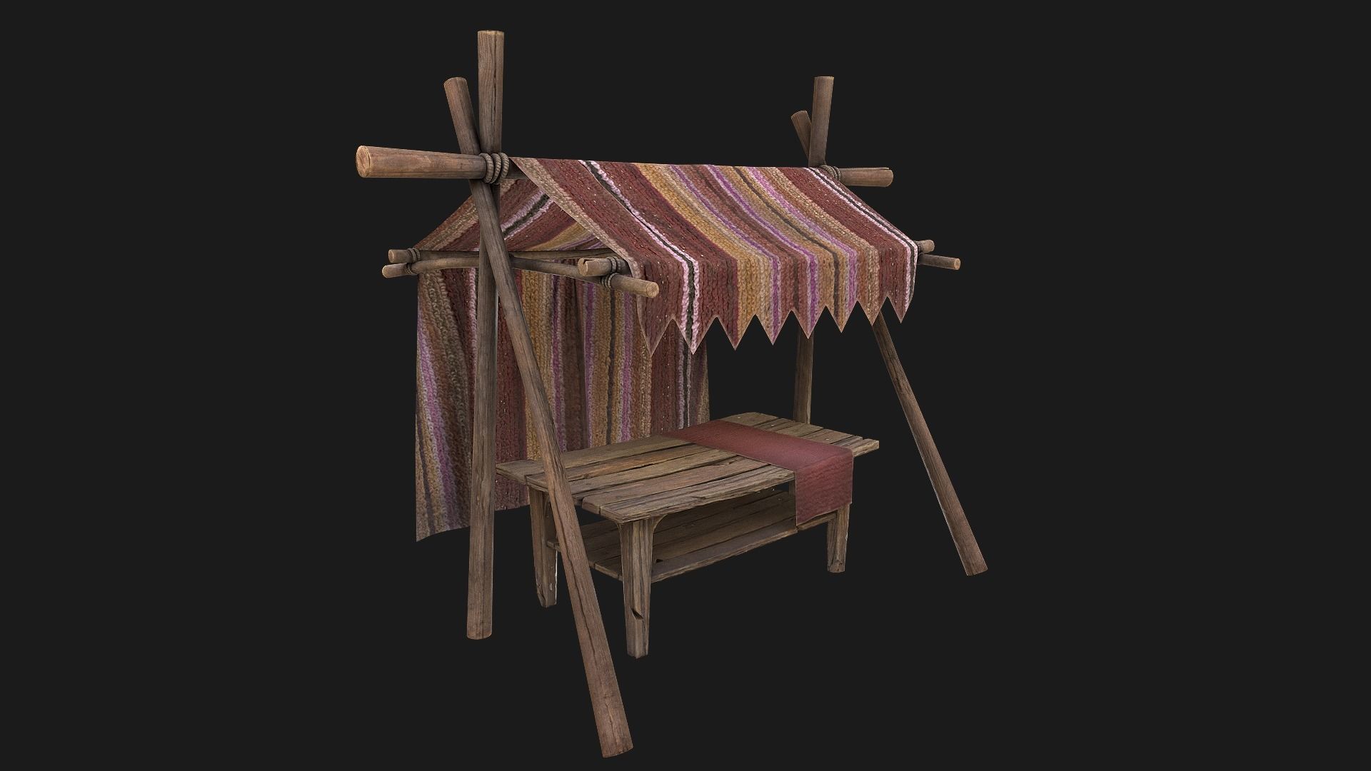 Market Tent Low-poly 3D model_20
