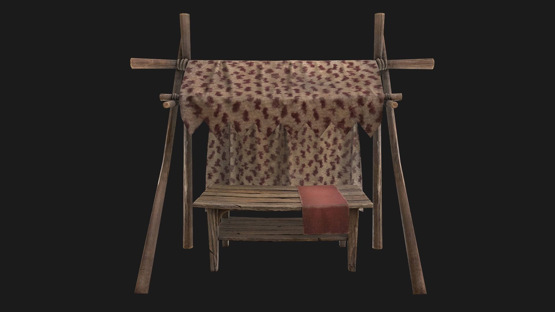 Medieval Market Tent Low-poly 3D model_6