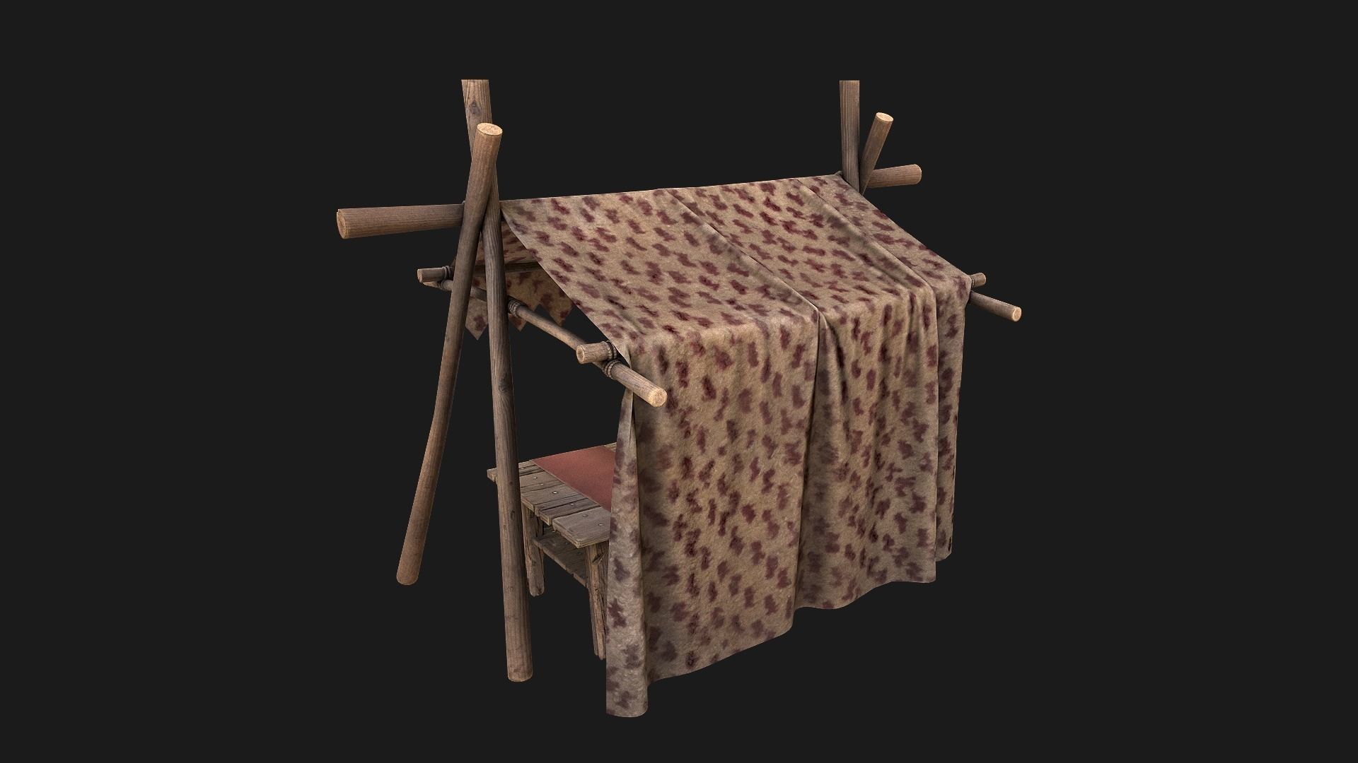 Medieval Market Tent Low-poly 3D model_7