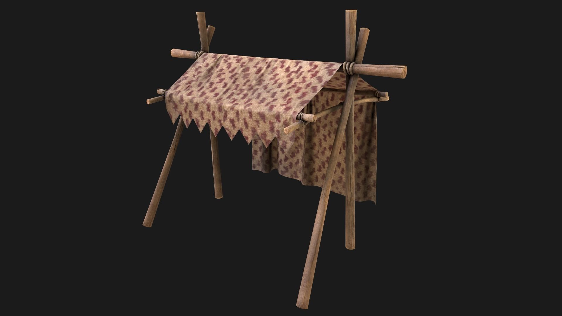Medieval Market Tent Low-poly 3D model_16
