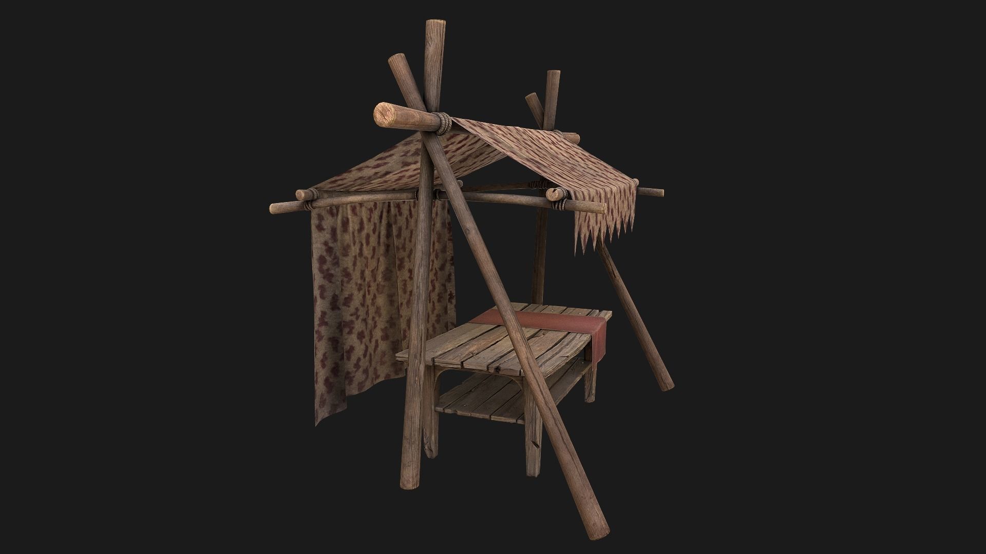 Medieval Market Tent Low-poly 3D model_11