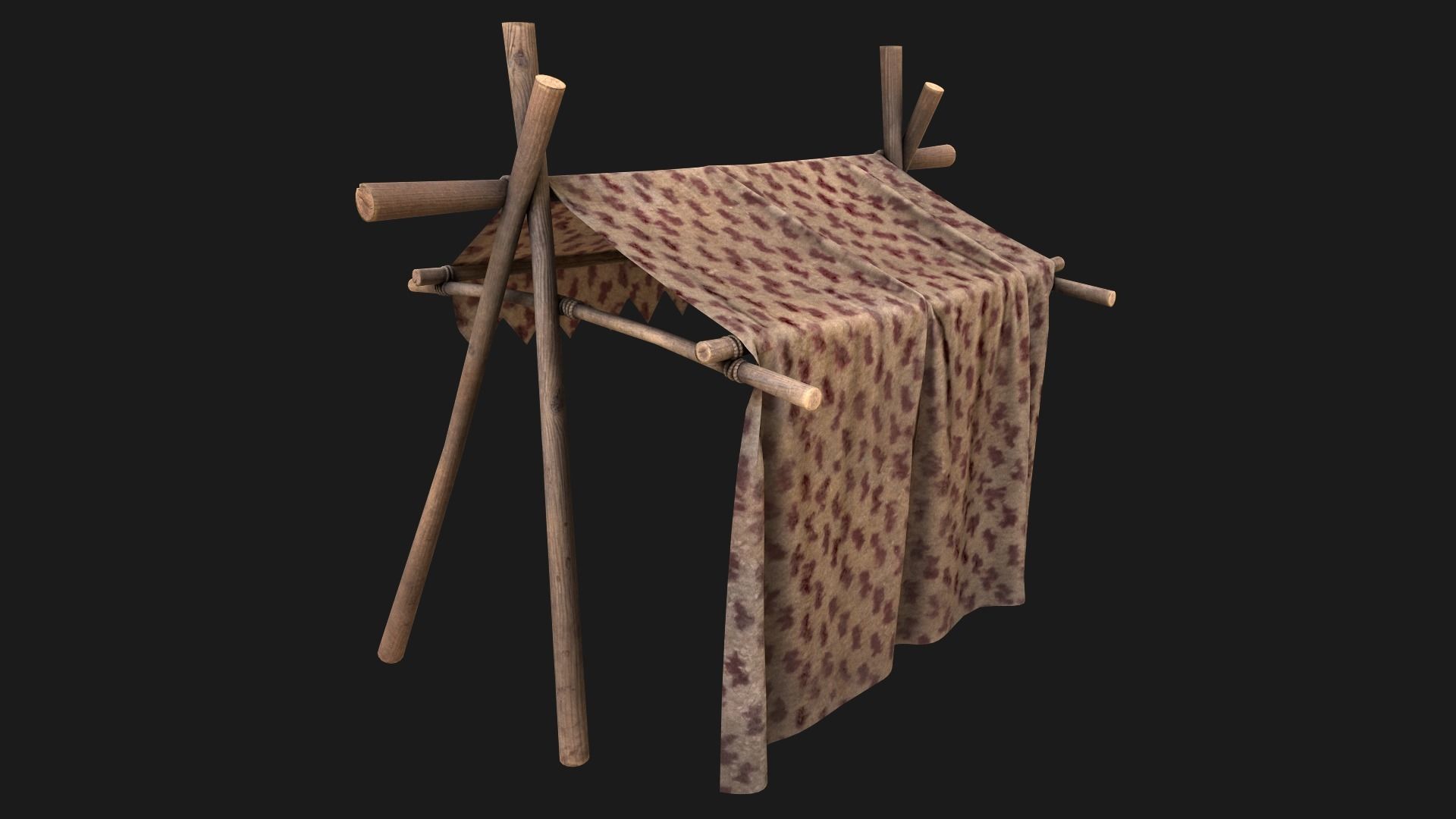 Medieval Market Tent Low-poly 3D model_17