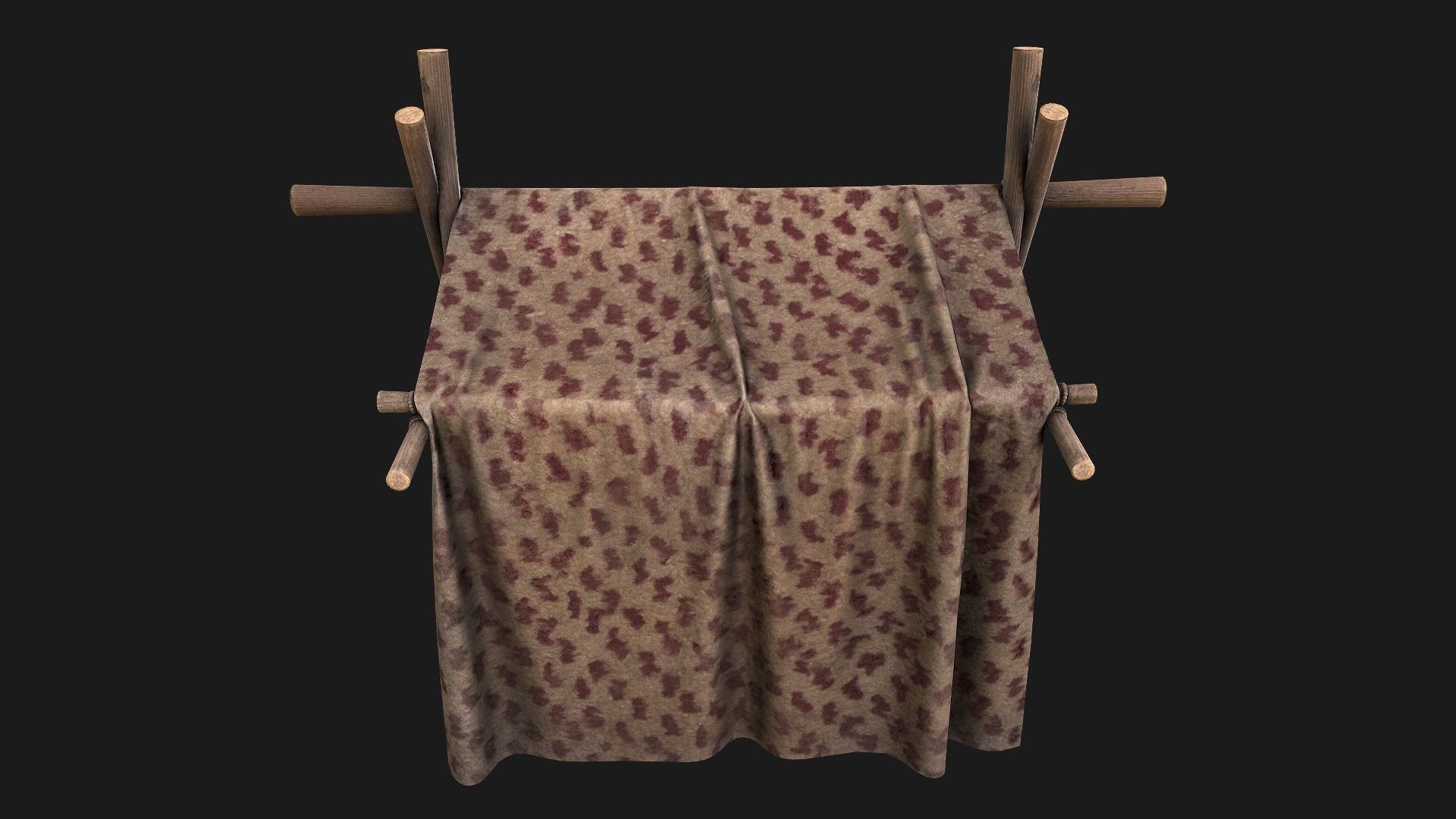 Medieval Market Tent Low-poly 3D model_9