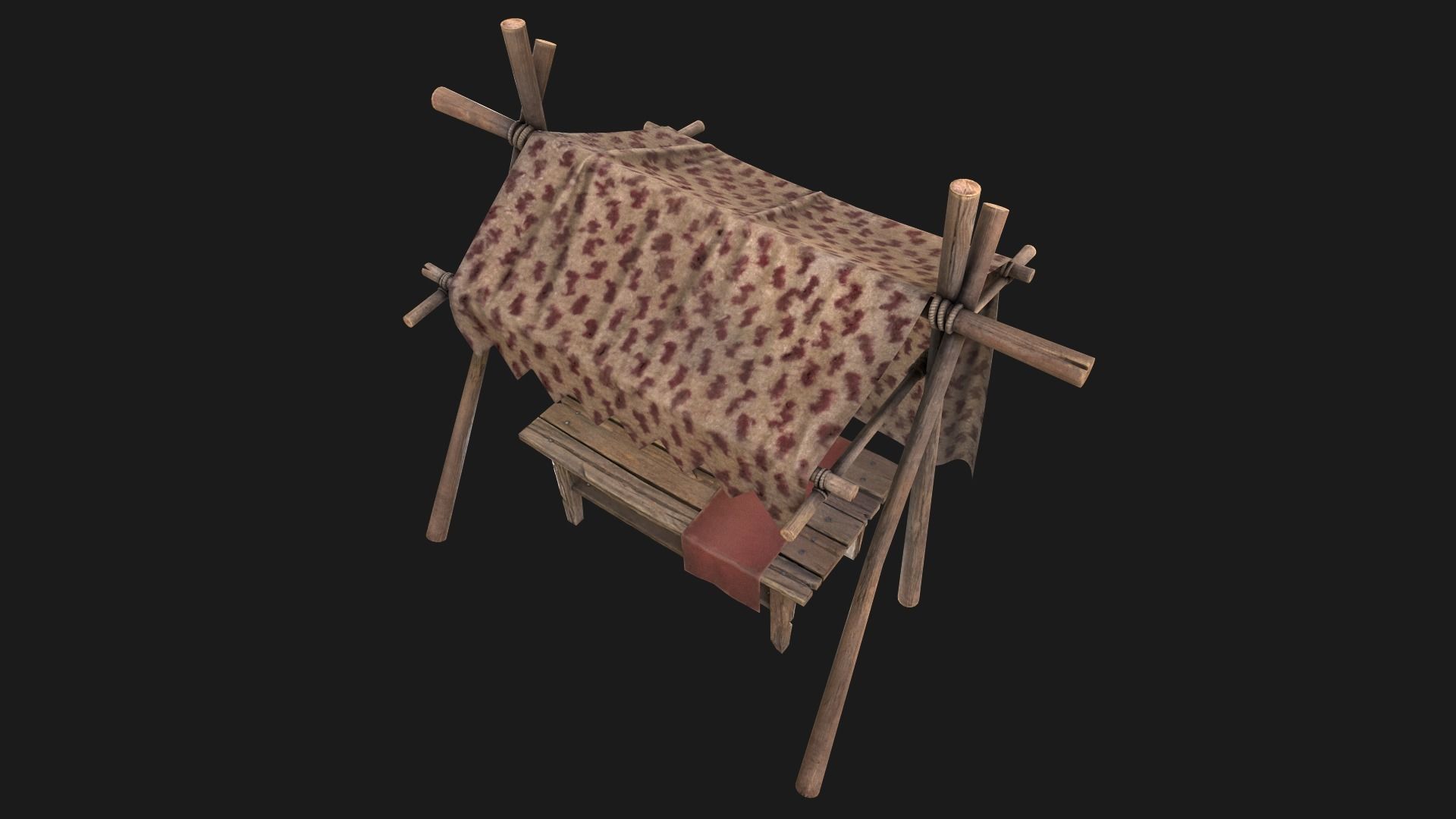 Medieval Market Tent Low-poly 3D model_13
