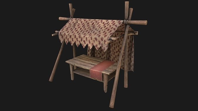 Medieval Market Tent Low-poly 3D model