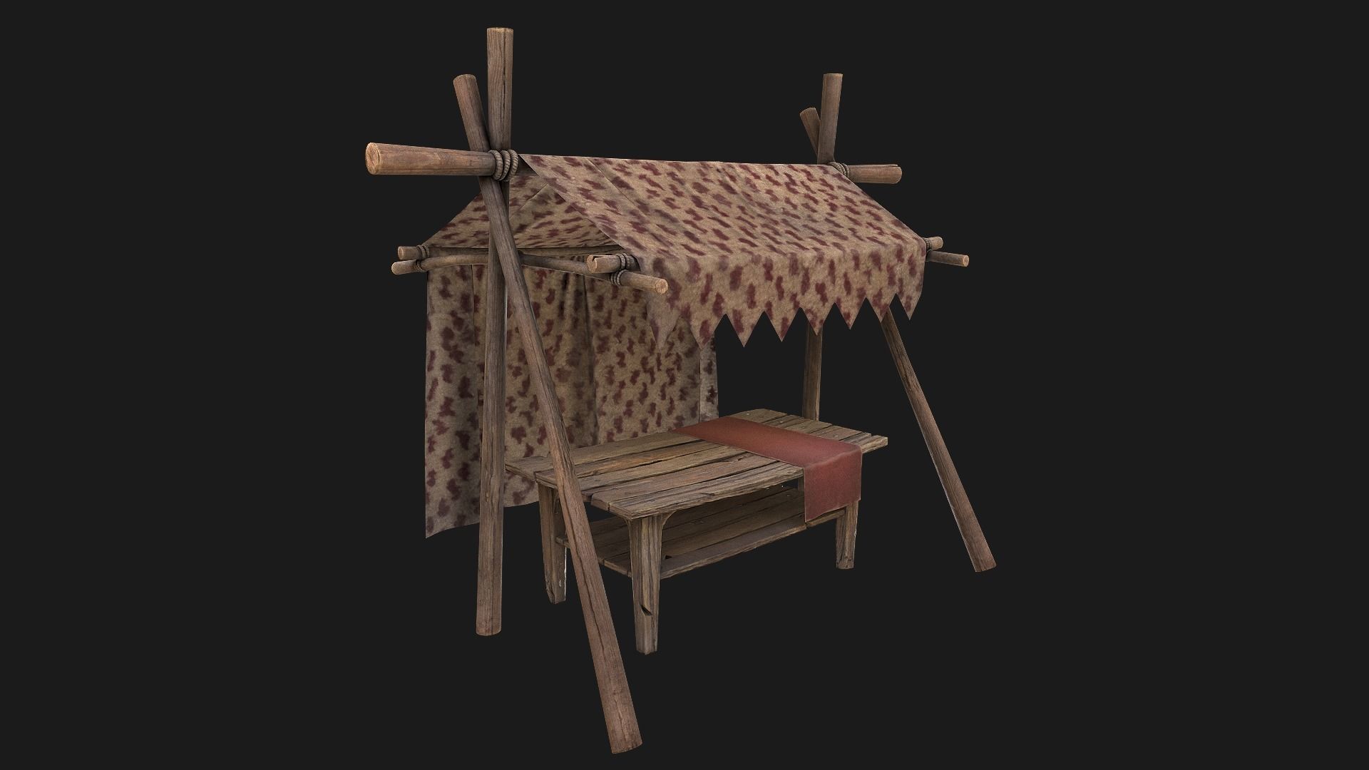 Medieval Market Tent Low-poly 3D model_12