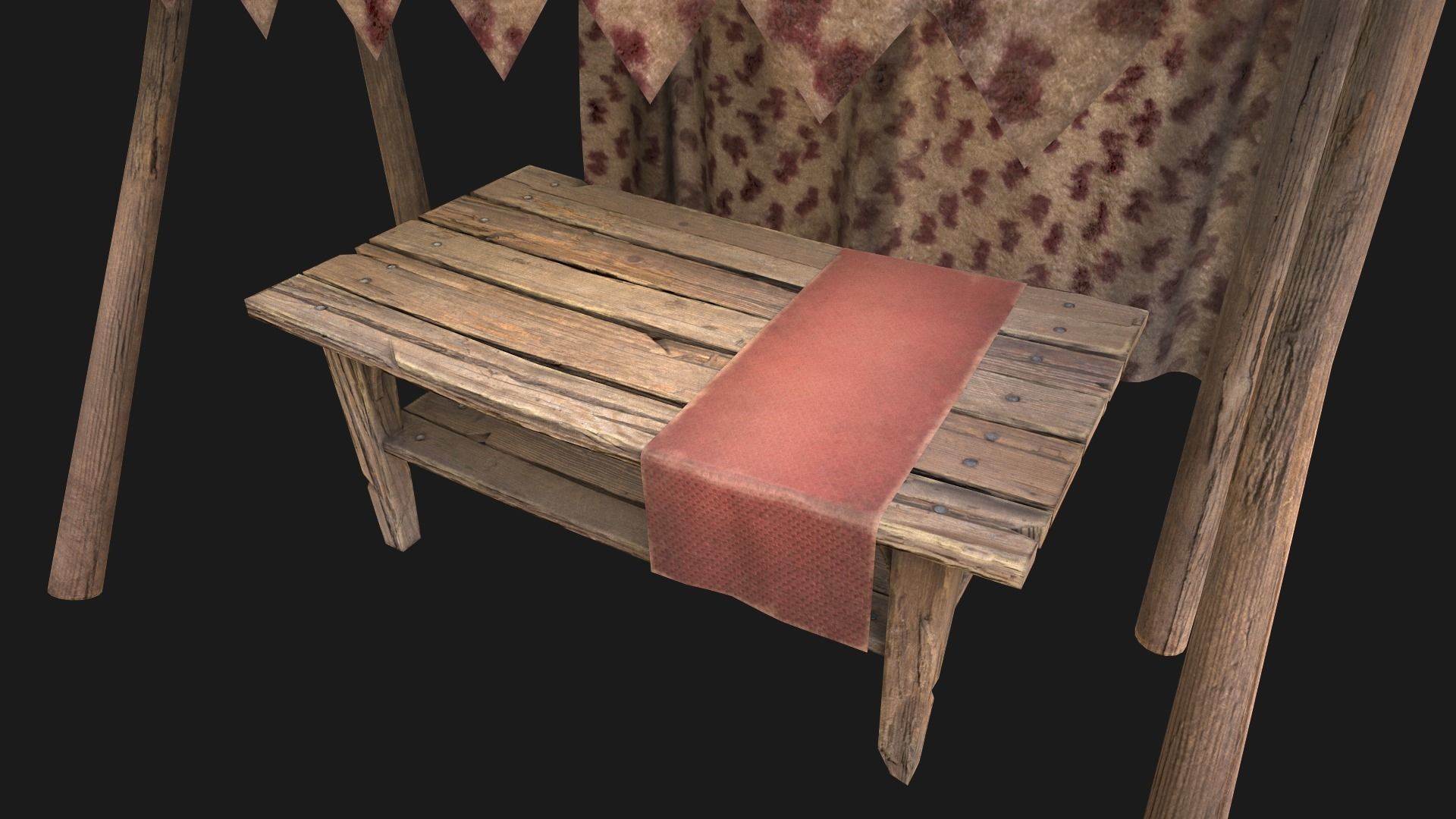 Medieval Market Tent Low-poly 3D model_14