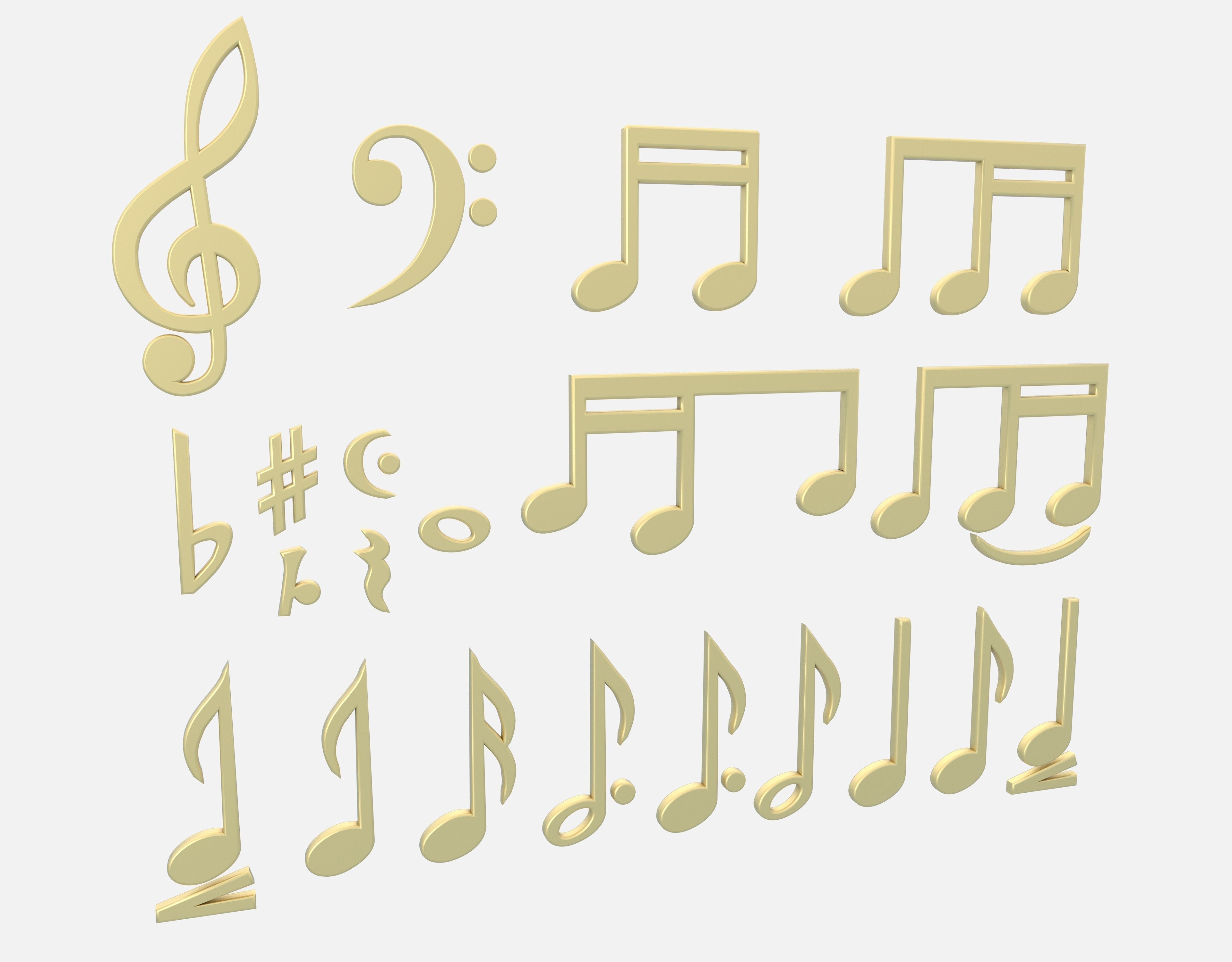 Musical Notes 3D model_2