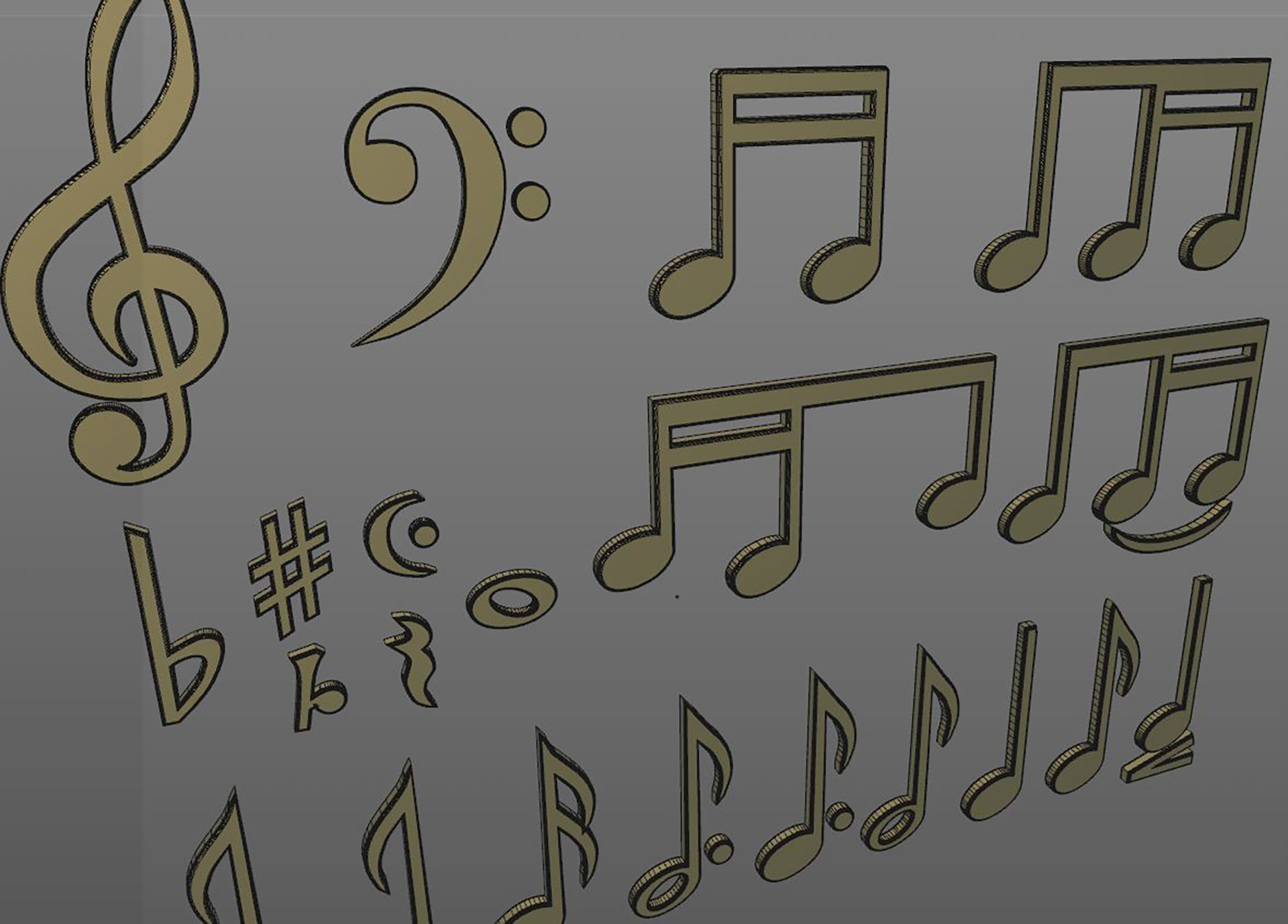 Musical Notes 3D model_4