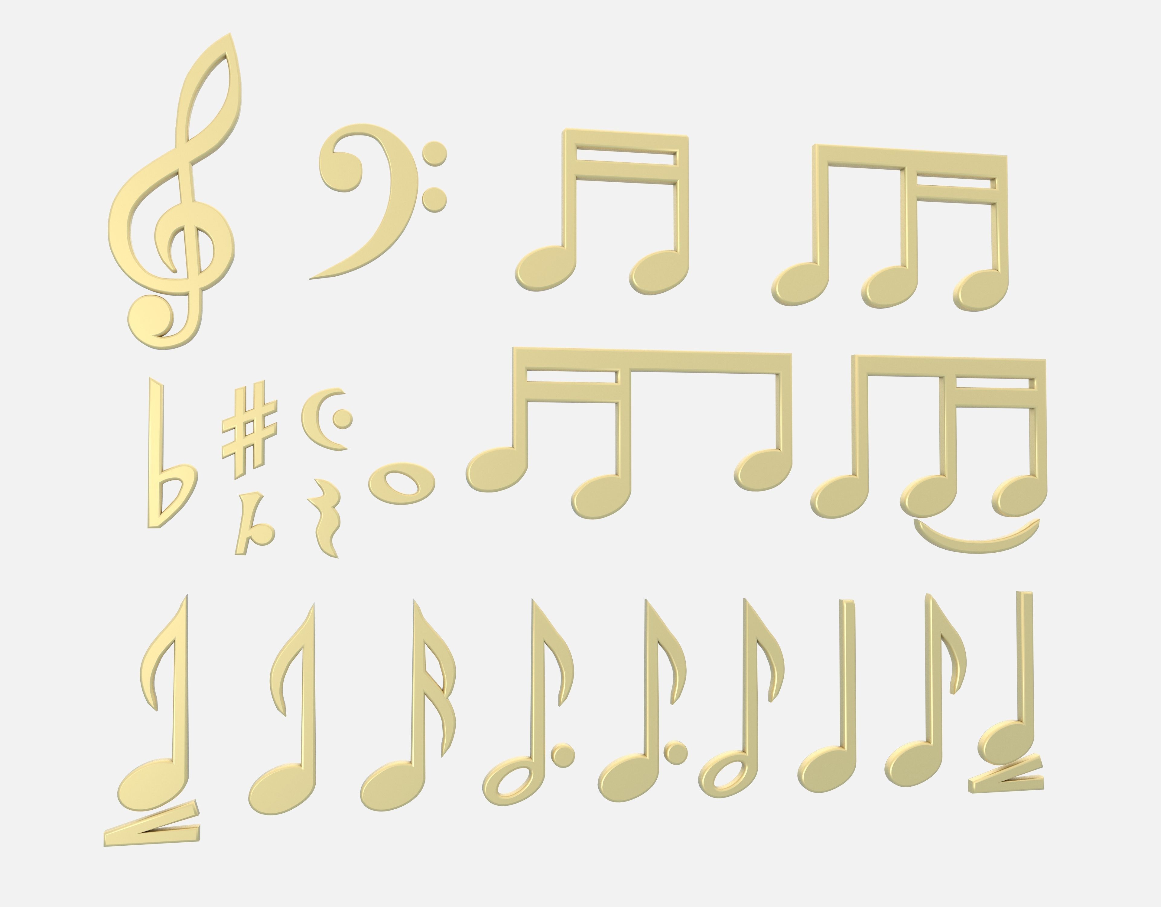 Musical Notes 3D model_3