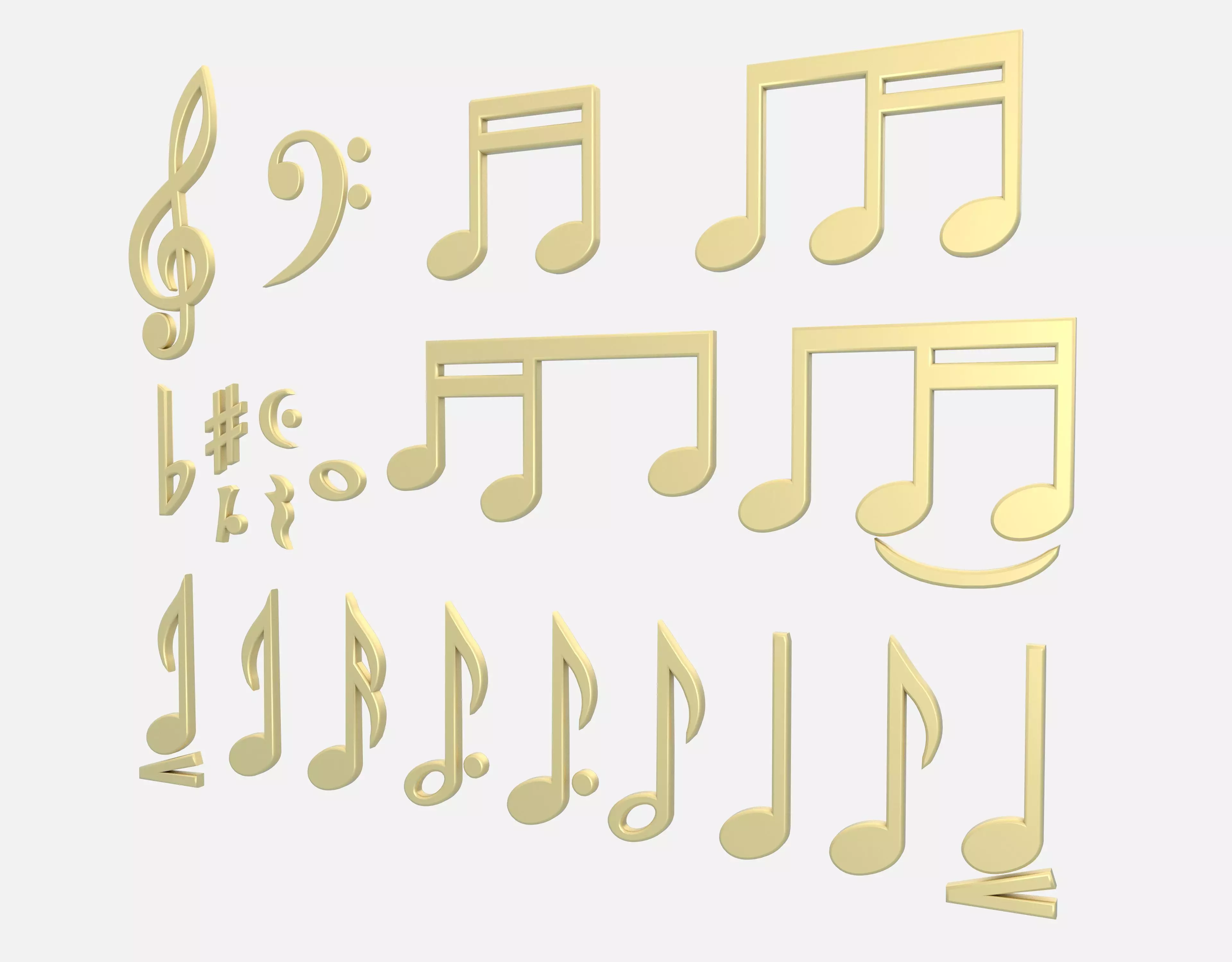 Musical Notes 3D model_0