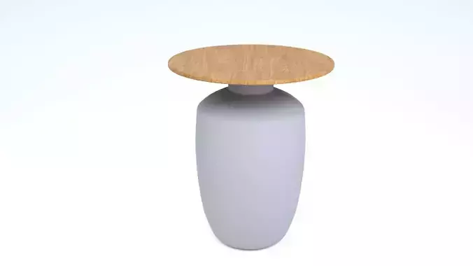 027 TEAK CERAMIC SIDE TABLE
