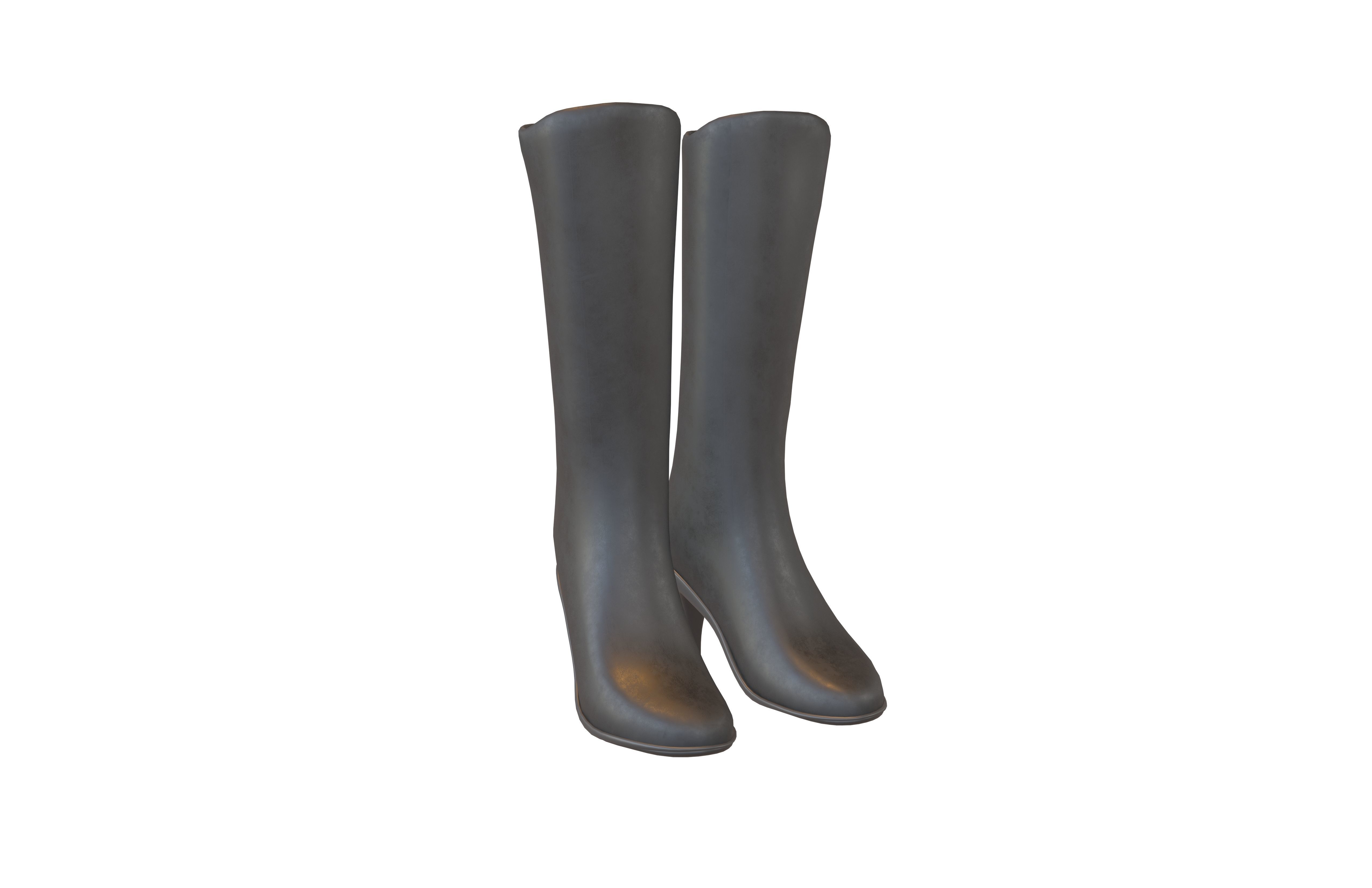 Knee Boots V1 001 Low-poly 3D model_1