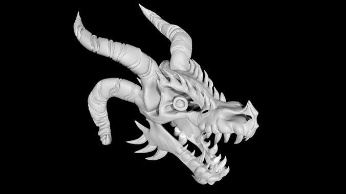 Dragon skull Low-poly 3D model