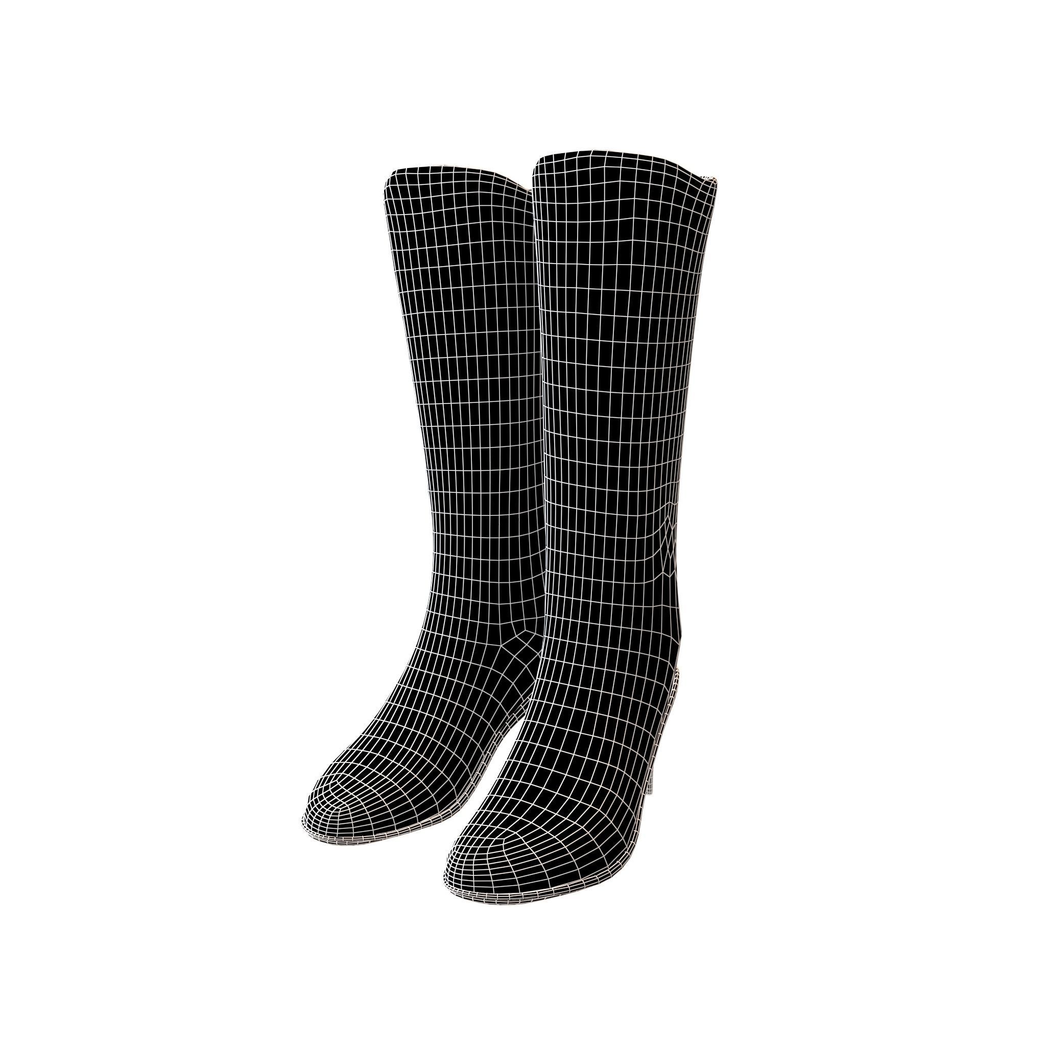 Knee Boots V1 006 Low-poly 3D model_4