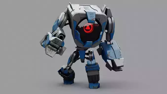 Combat Droid mecha rigged character 3D model