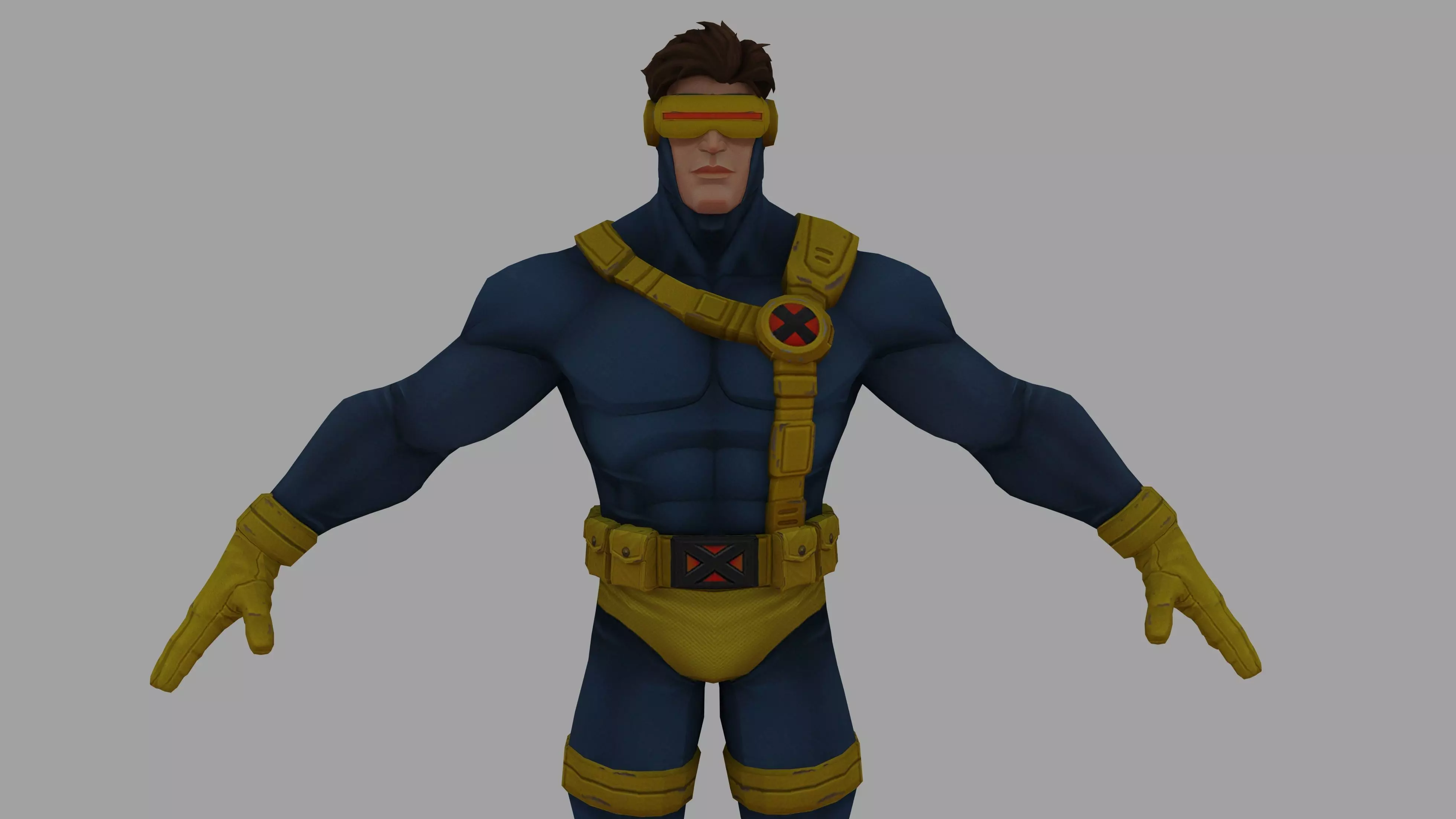 Scott Summers Cyclops Classic Low-poly 3D model_0