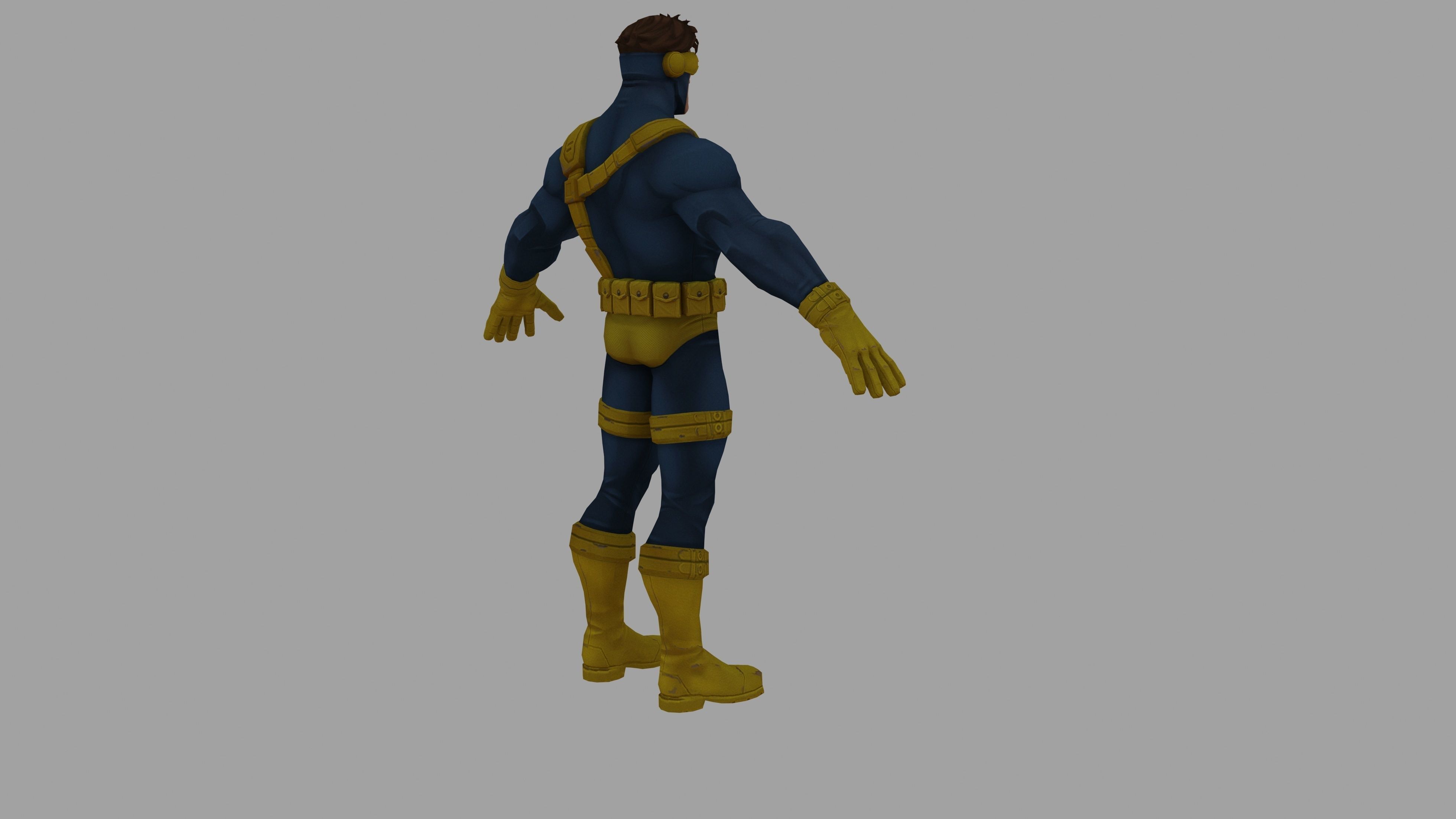 Scott Summers Cyclops Classic Low-poly 3D model_3